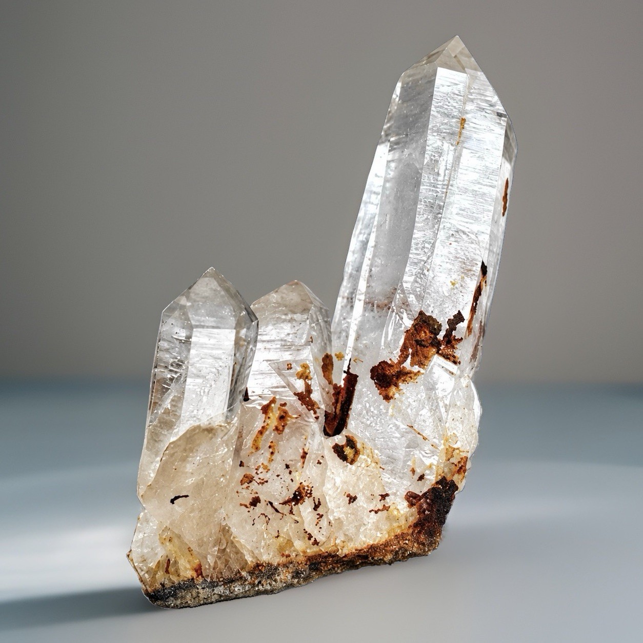 “The Silent Spire” Hashupi Himalayan Quartz Golden Iron-Oxide Coatings Crystal