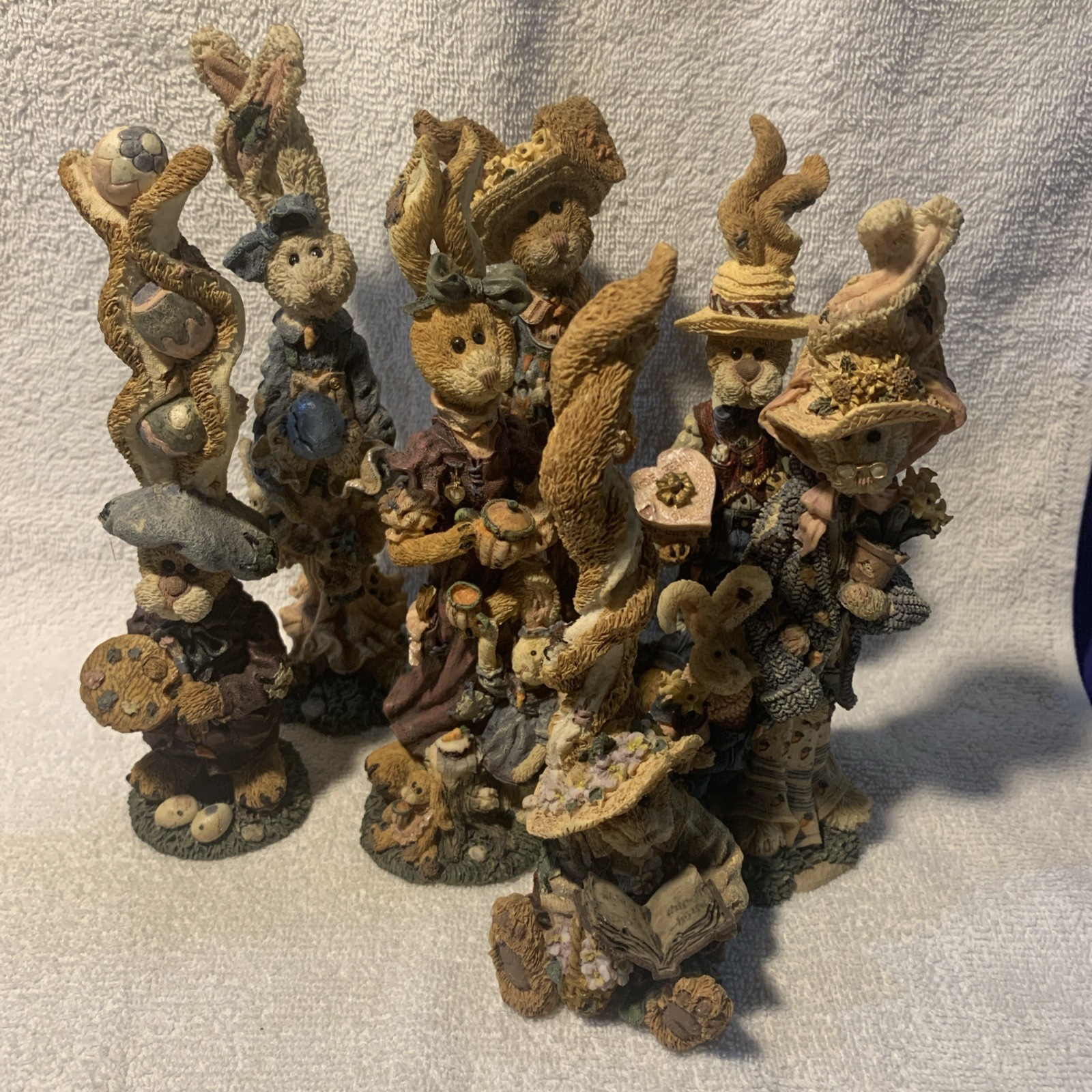 Figurines Set Boyds Bears and Friends Folkstone Collection Mid 1990s 7 Pieces