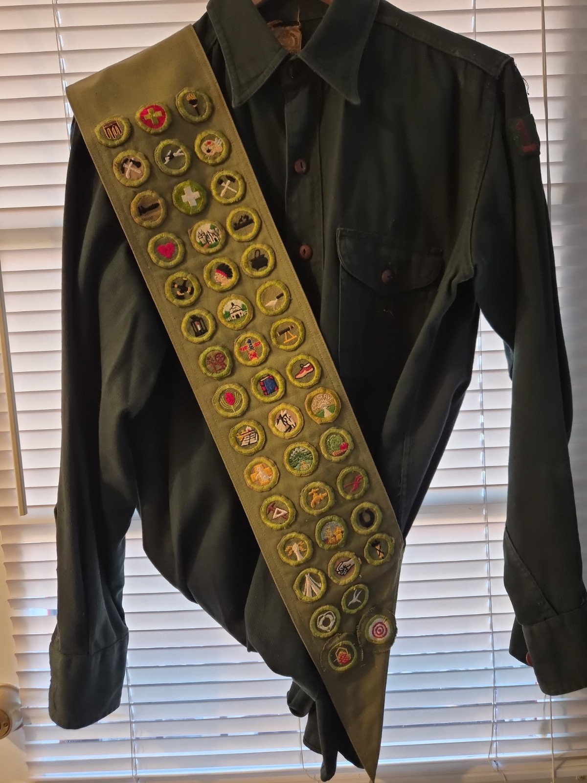 Vintage 1950s Boy Scout Merit Badge With Sash 43 Badges