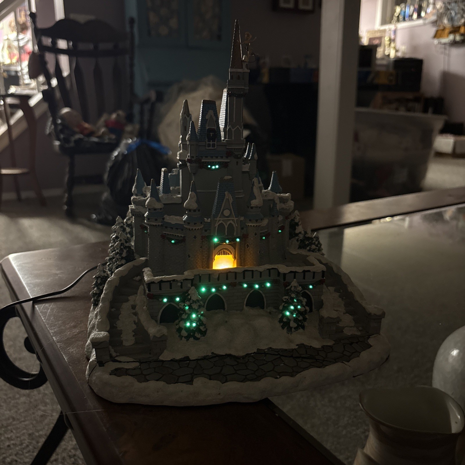 Disney Village Light Up Castle Tinkerbell Lights Styrofoam READ