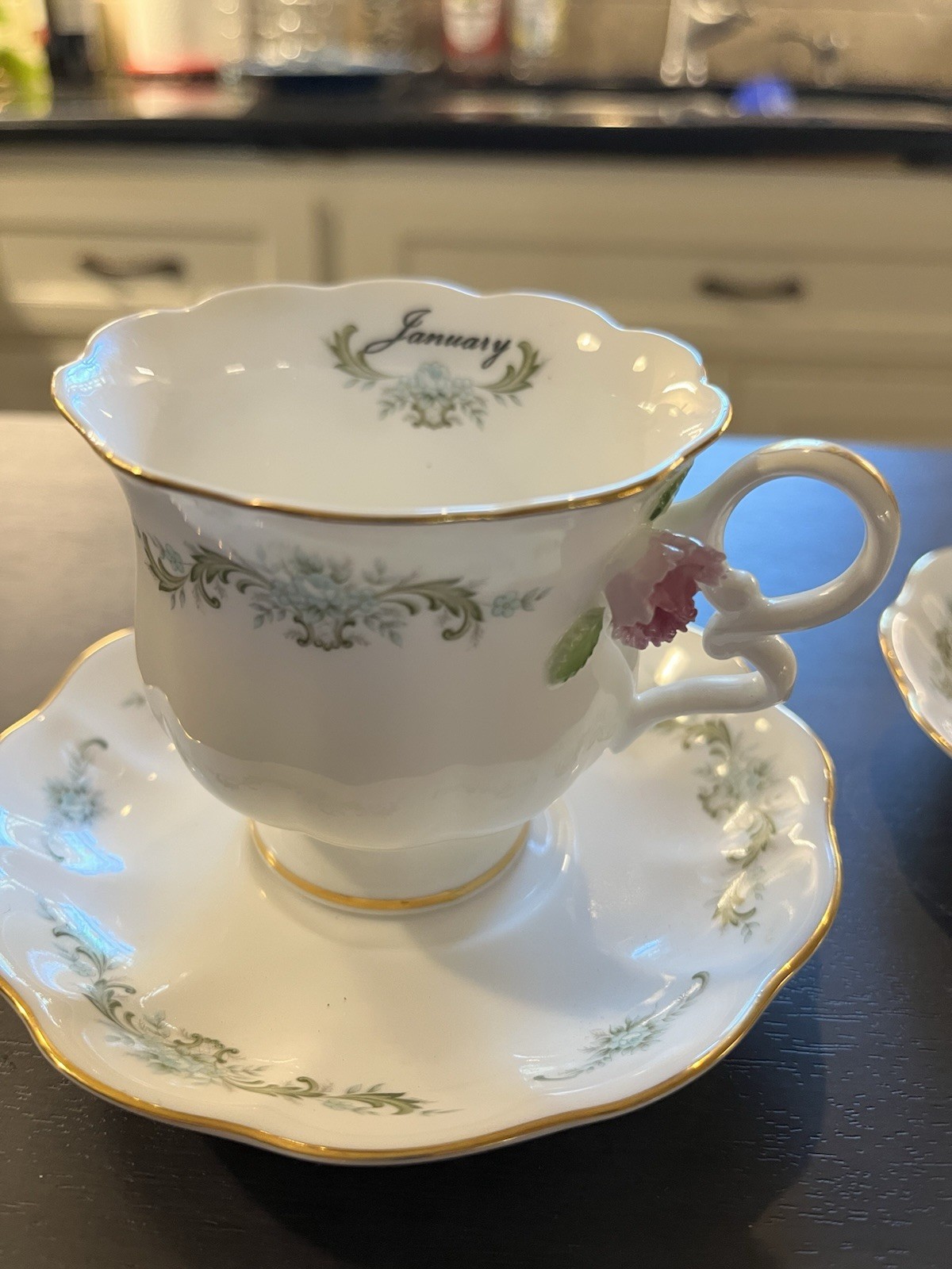Vtg 1977 Enesco Maruri Masterpiece Bone China Cups/saucers -Complete Set Of 12