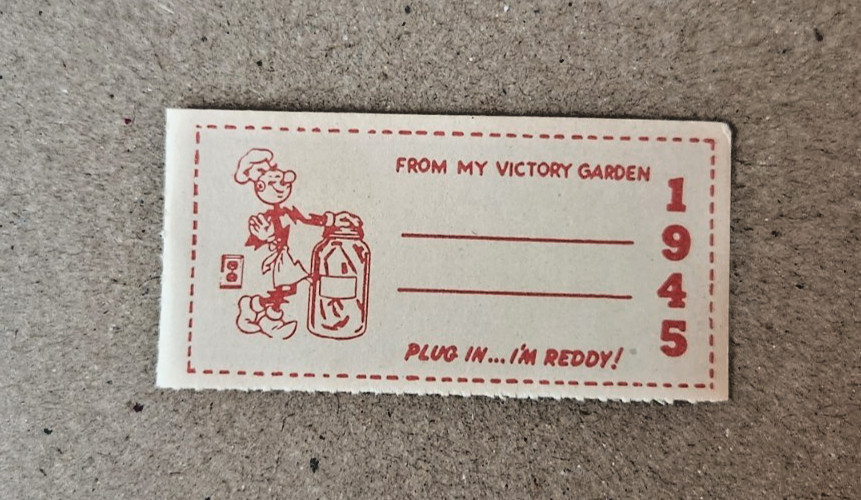 Reddy Kilowatt Canning Label 1945 - 81 Years Old