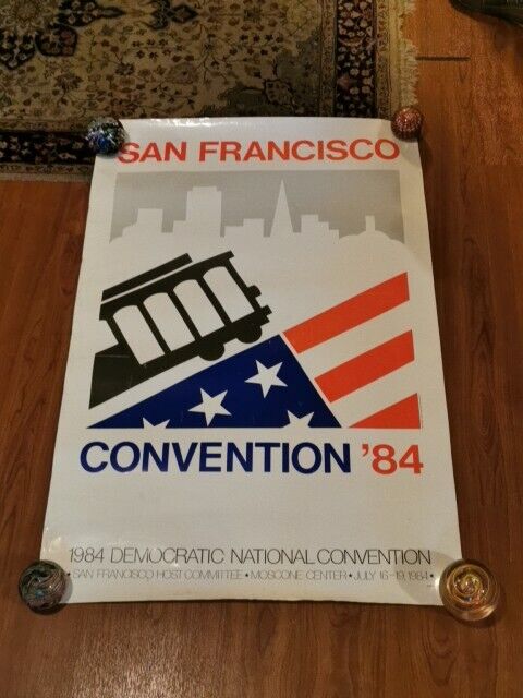 VINTAGE POSTER SAN FRANCISCO DEMOCRATIC PARTY NATIONAL CONVENTION MASCONE  1984