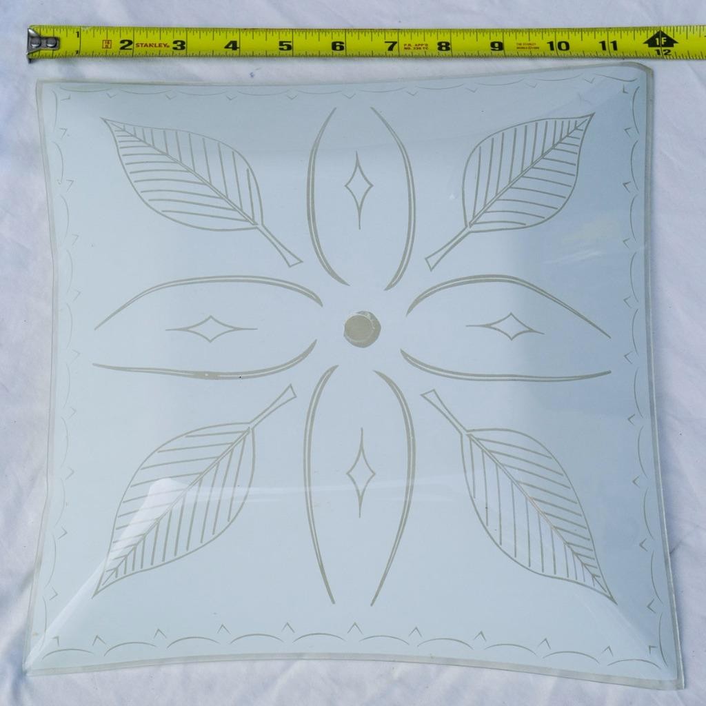 Glass Shade Lamp Sconce Ceiling Fixture Cover Frosted Leaf Design