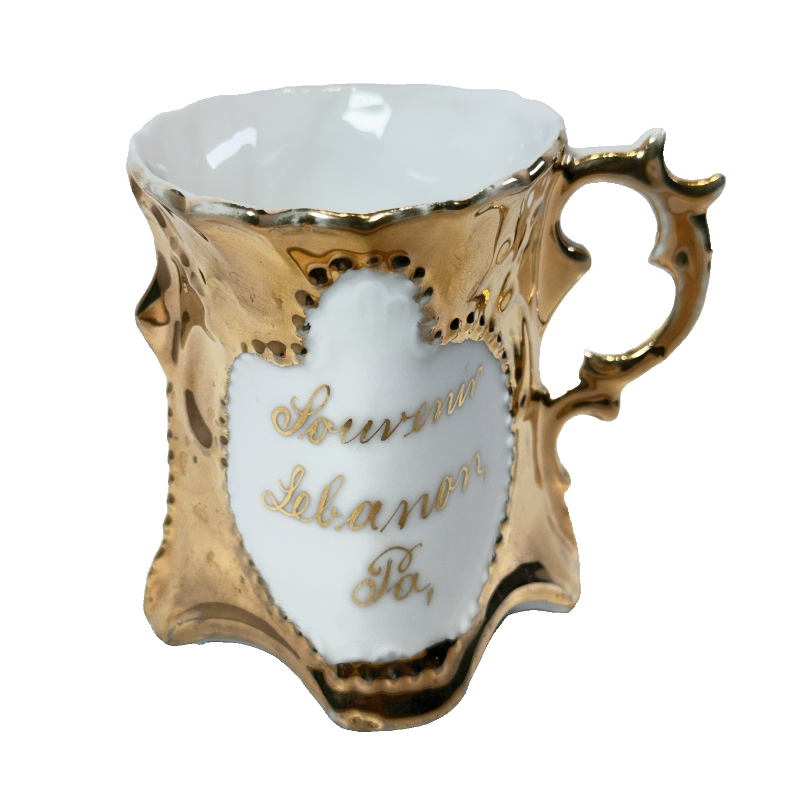 LEBANON PA PENNSYLVANIA Antique 1900s Souvenir China Gold Cup LEBANON PA PENNSYLVANIA Antique 1900s Souvenir China Gold Cup