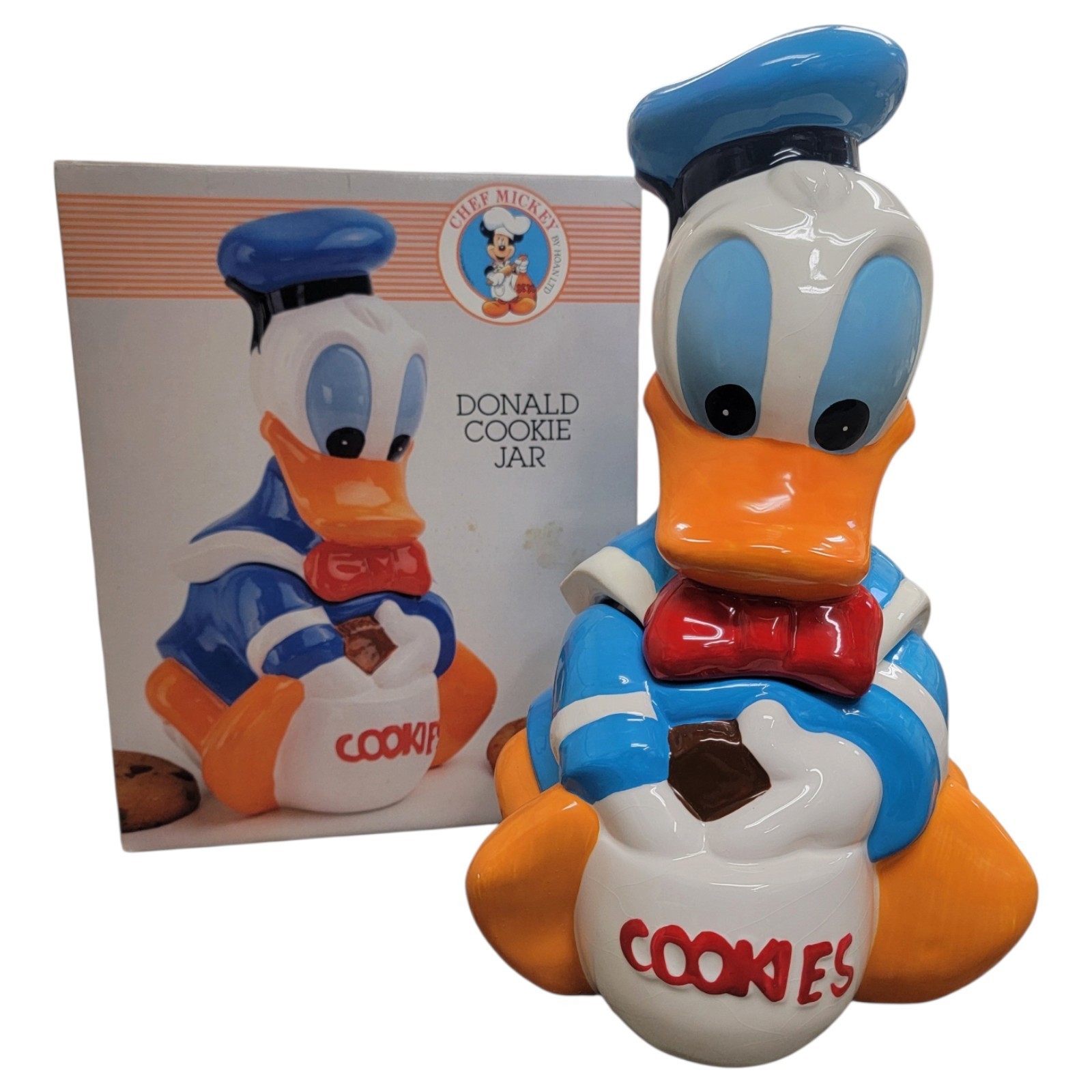 Vintage 1980s Donald Duck Ceramic Cookie Jar Mickey Mouse Walt Disney Hoan Ltd