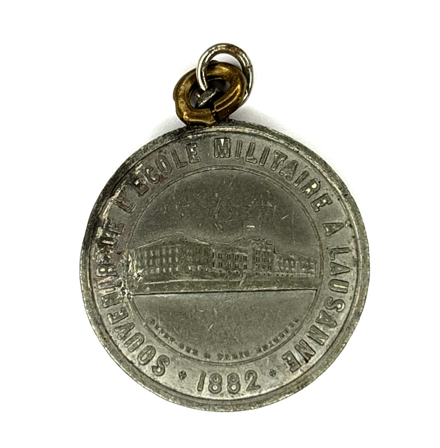 Original Lausanne Military Academy Medal 1882 Switzerland Bronze Award Medal
