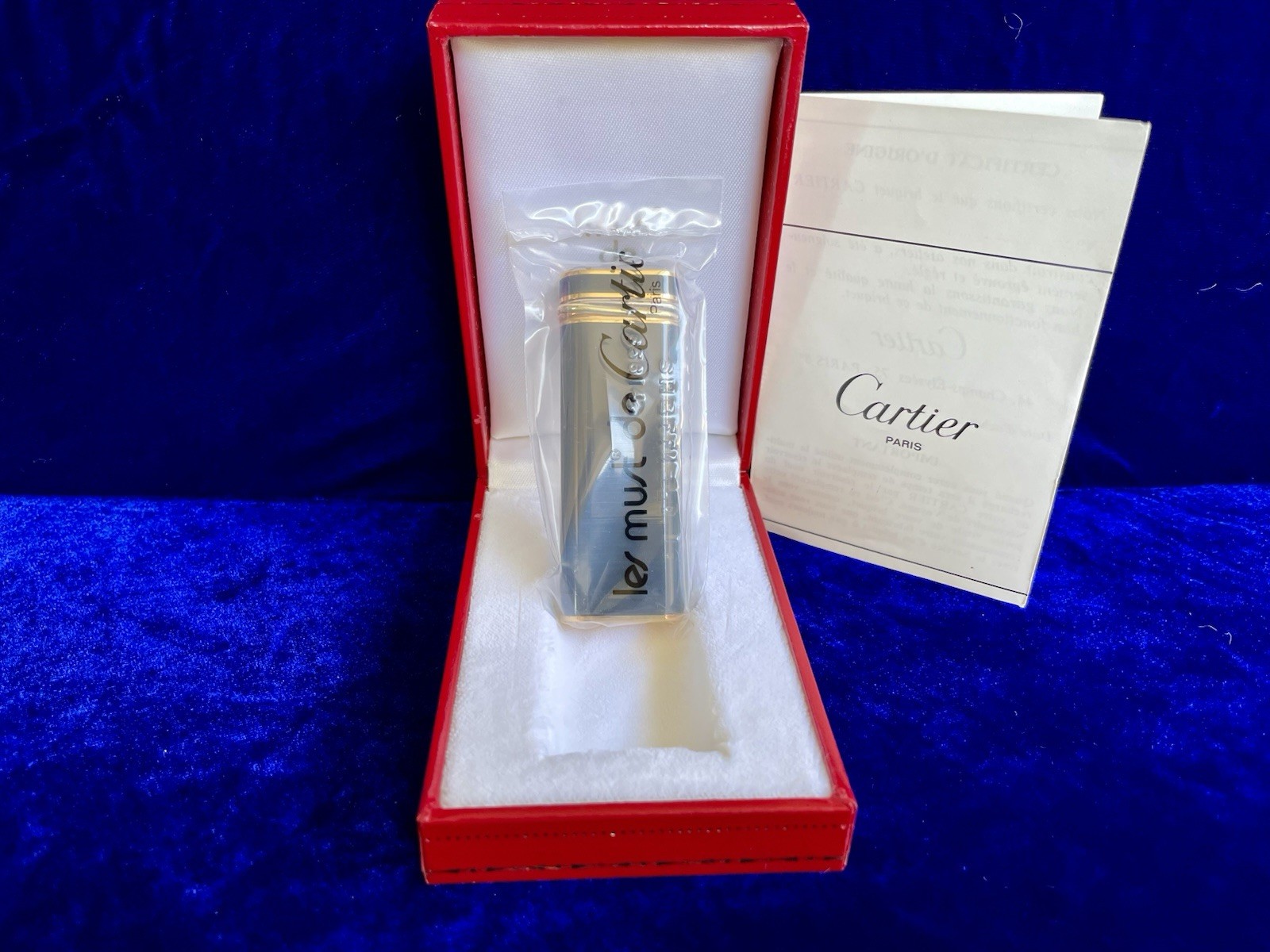 Cartier Lighter Vintage Black Lacquer Trinity New Sealed Old Stock Condition Box