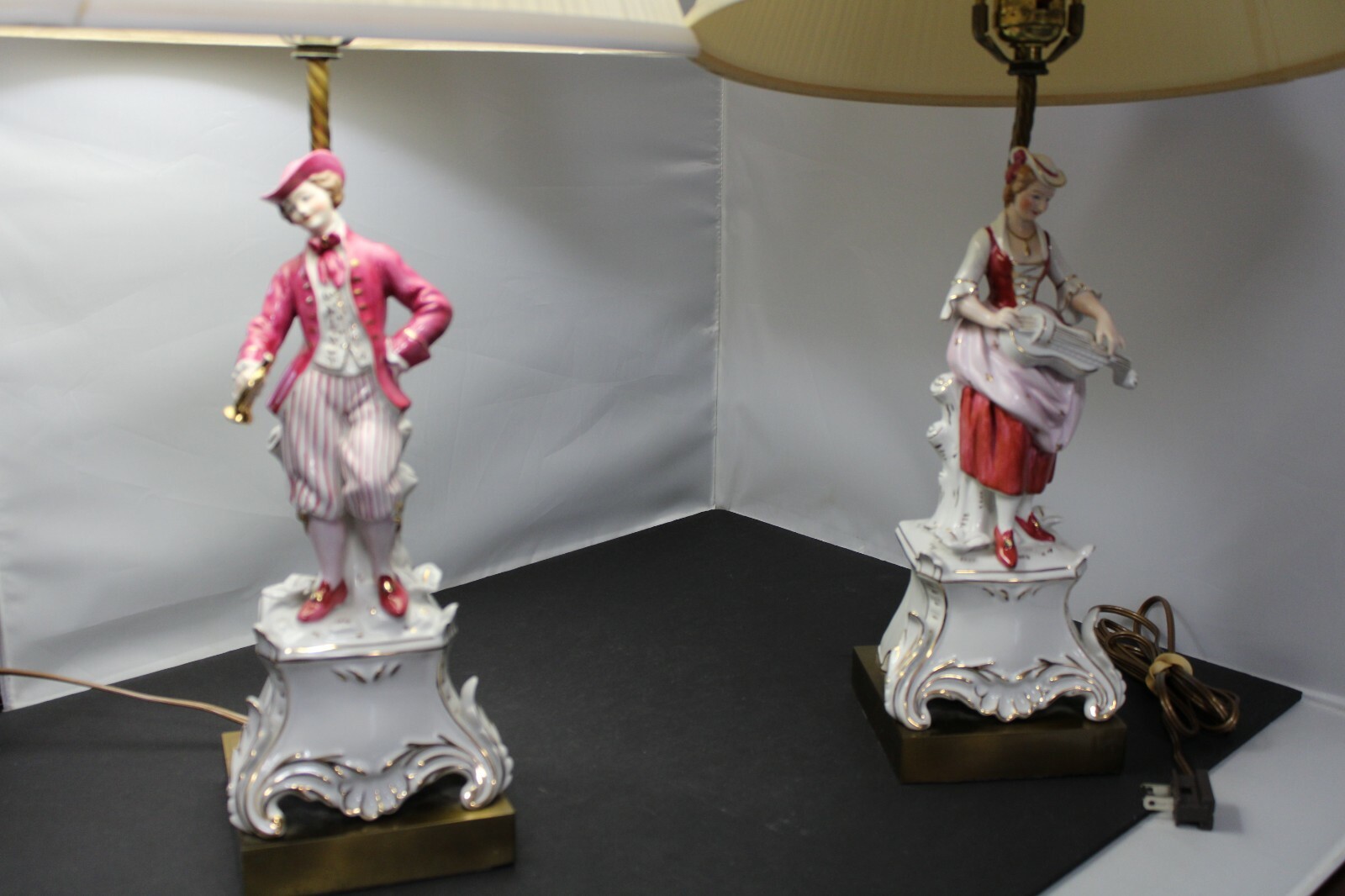 Vintage Antique table lamp set, Victorian style, Holzheimer\'s Cleveland, Ohio