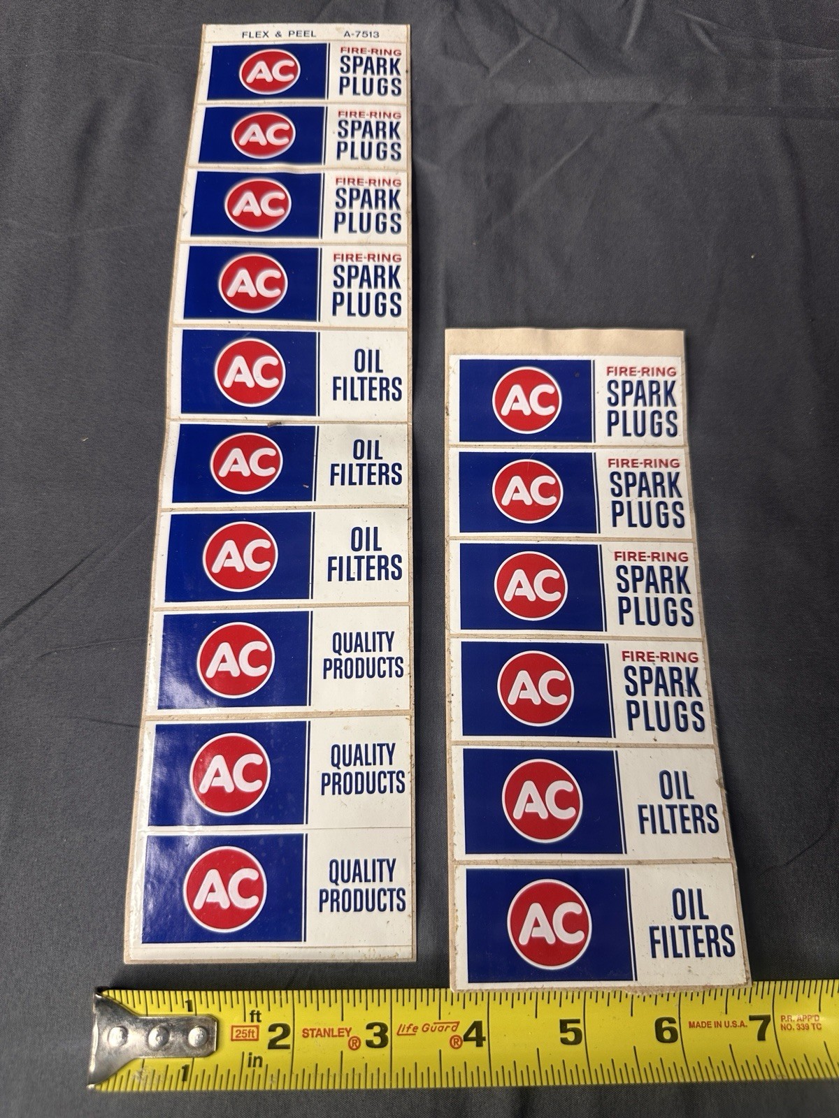 AC  Delco - Original Vintage 1960’s 70’s Racing Decal A-7513 Sticker Sheet
