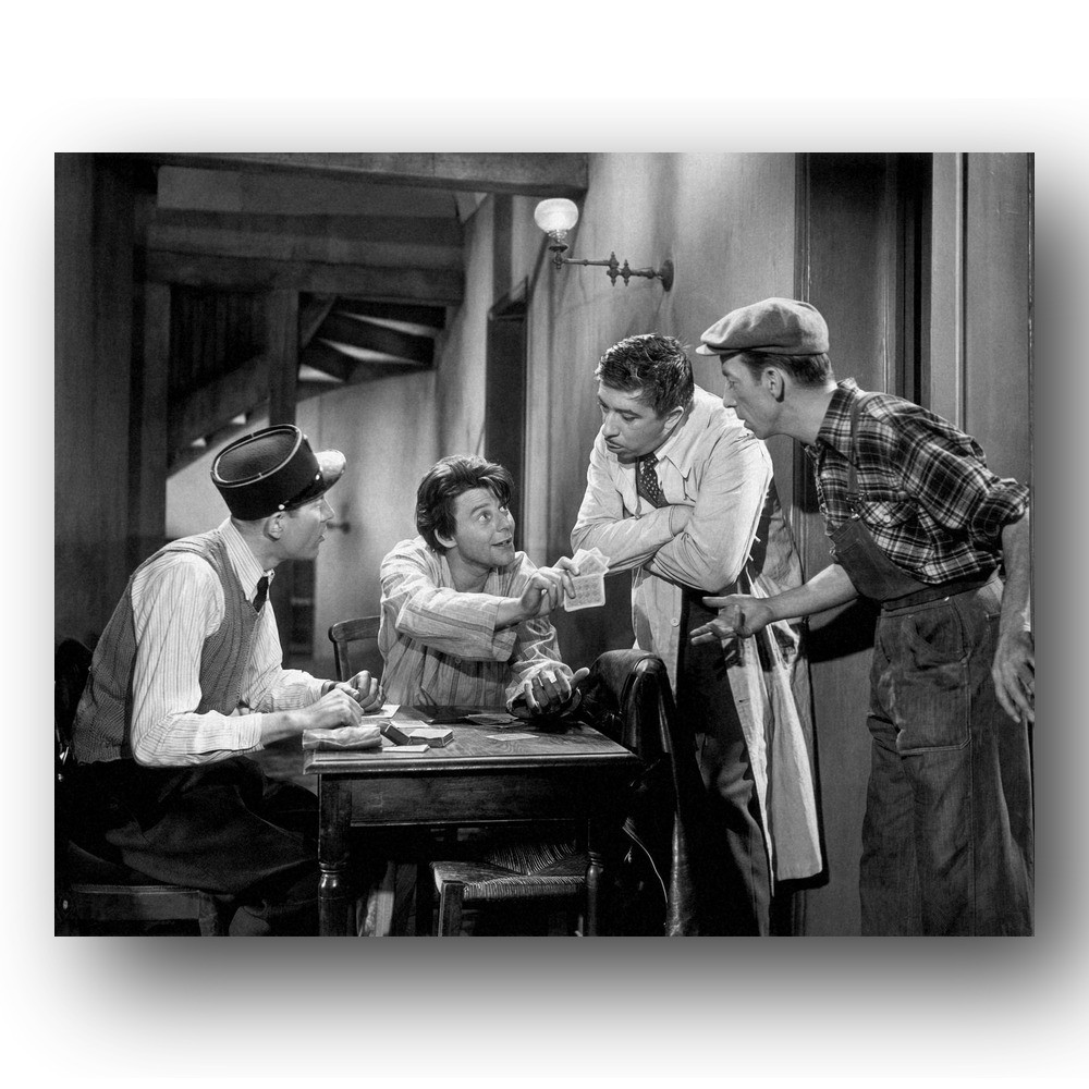 Raymond Bussieres Gerard Philipe Photo 8x10 Les Belles de Nuit 1952 Film Set