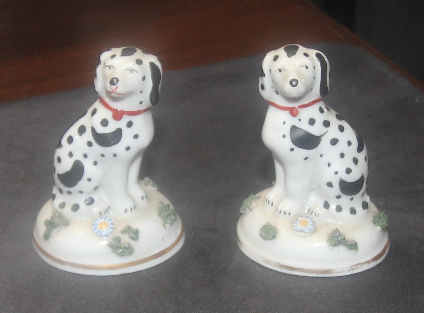 Pair Porcelain Dalmatian Dog Figurines Pair Porcelain Dalmatian Dog Figurines