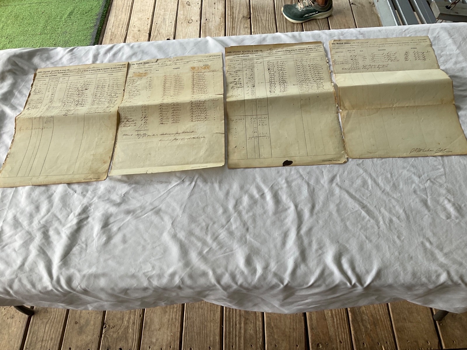 CIVIL WAR ARMY LEDGER ACCOUNT PAGES LOT OF FOUR PENNSYLVANIA VOLUNTEERS RGTS CIVIL WAR ARMY LEDGER ACCOUNT PAGES LOT OF FOUR PENNSYLVANIA VOLUNTEERS RGTS