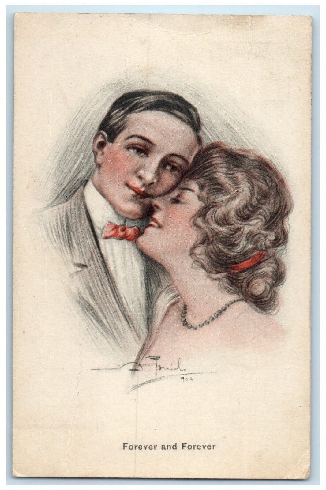 1910 Couple Romance Wedding Forever And Forever Janesville Minnesota MN Postcard