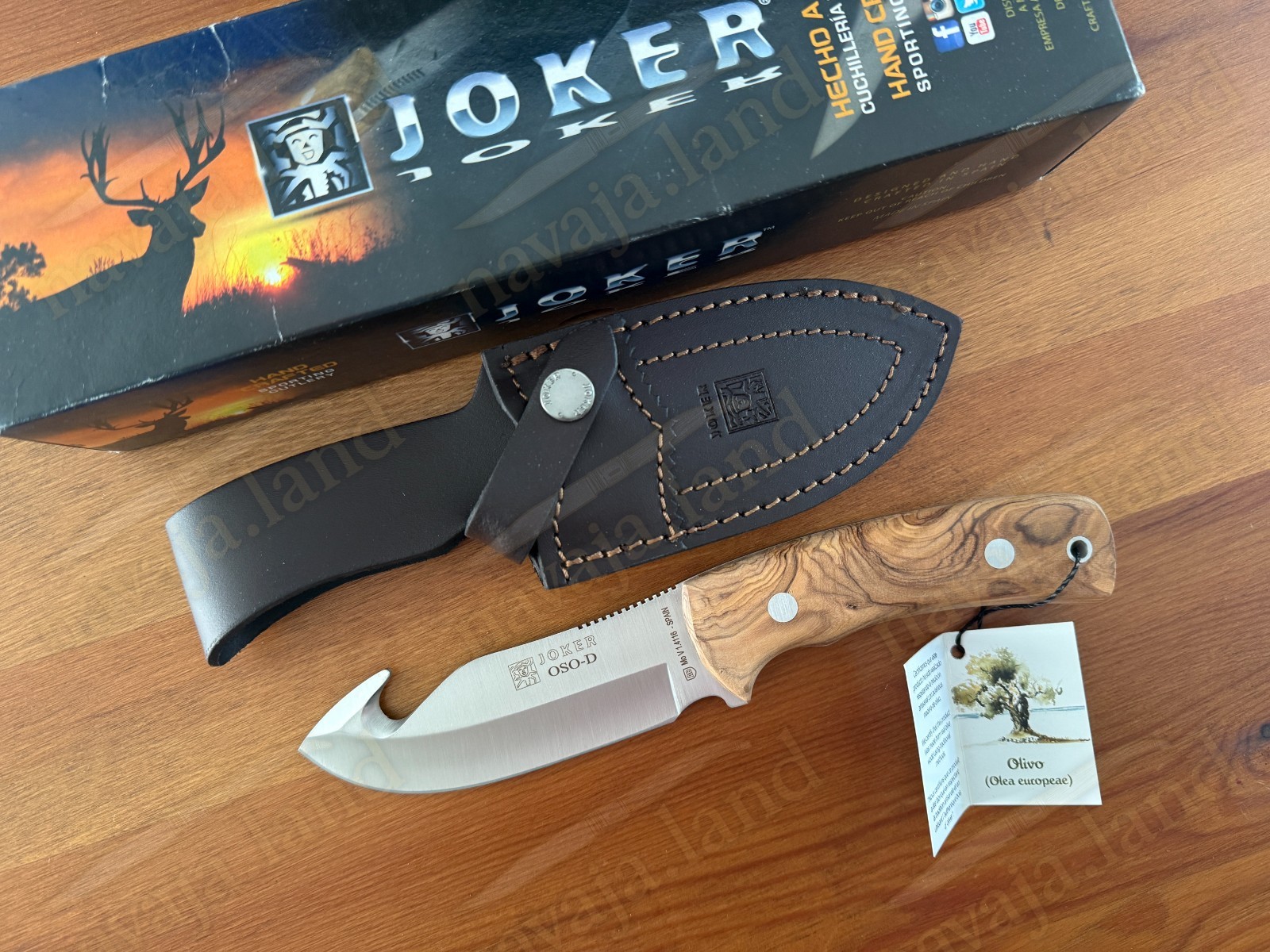 Joker OSO-D Skinning Knife 4.72” MOVA Blade | Olive Wood Handle | Made in Spain Joker OSO-D Skinning Knife 4.72” MOVA Blade | Olive Wood Handle | Made in Spain
