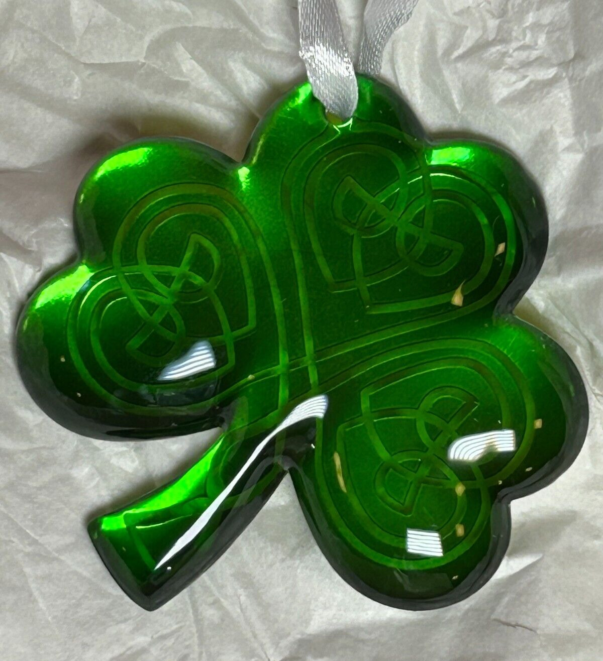 Hallmark St. Patrick's Day 2019 Luck of the Irish Emerald Glass Ornament NRFB