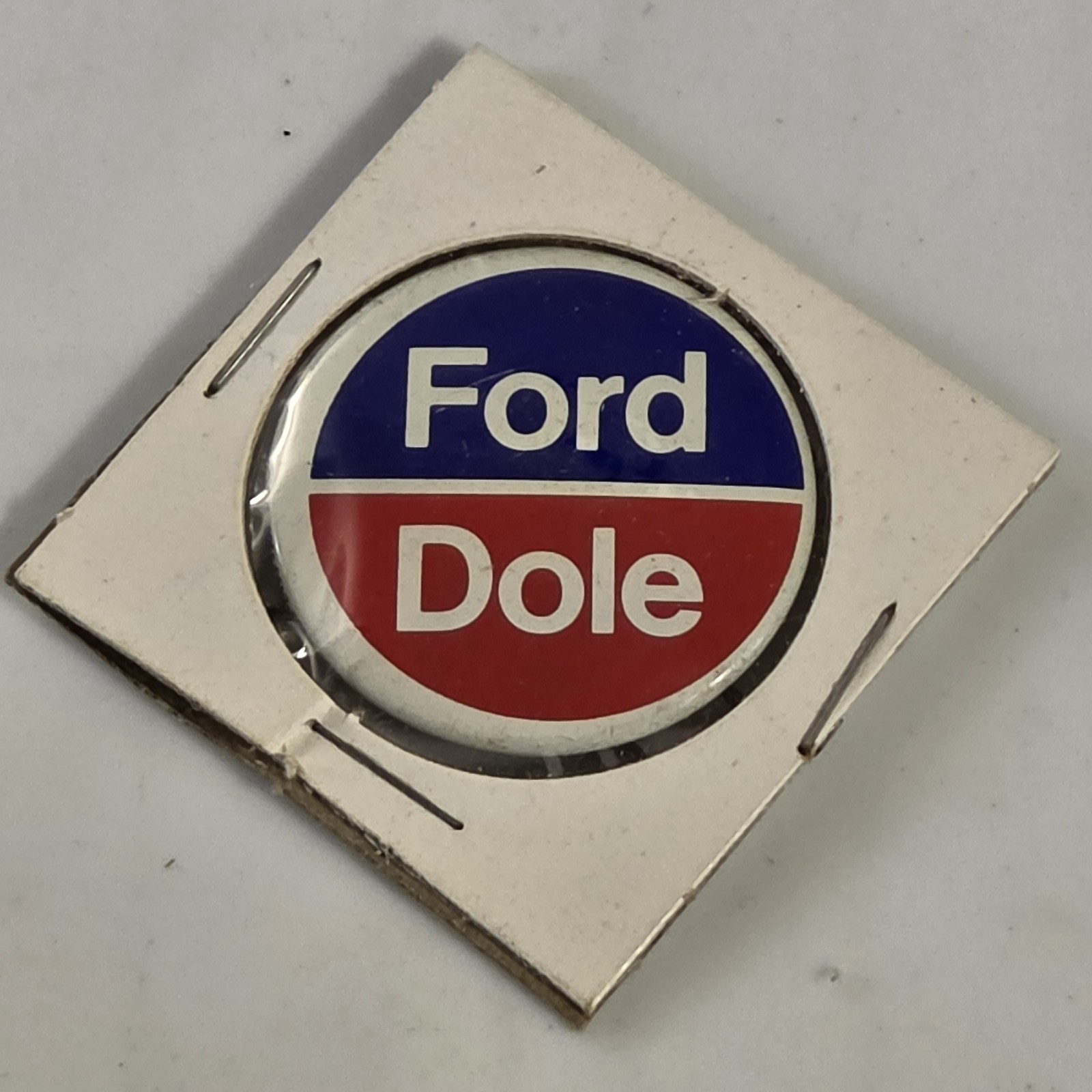 Vintage 1976 Ford Dole Presidential Campaign Pinback Button Political Election