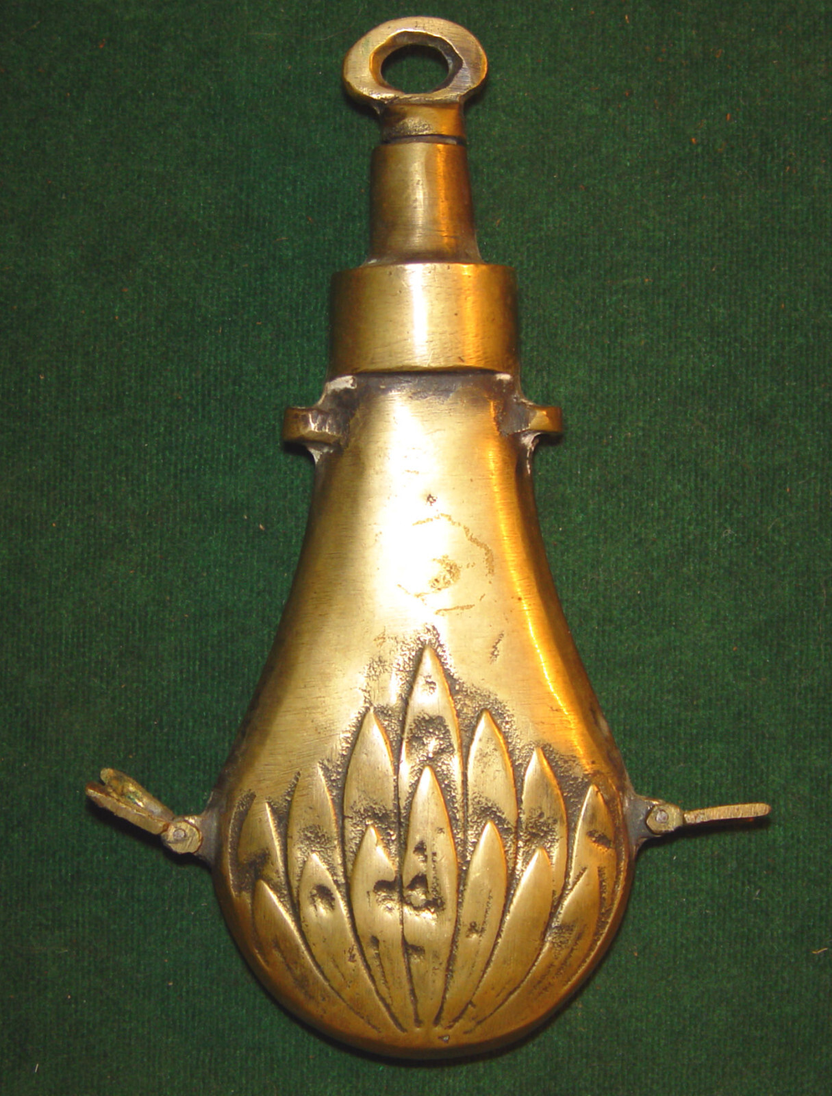 Antique Middle Eastern or Baltic Solid Brass Screw Top Powder Flask