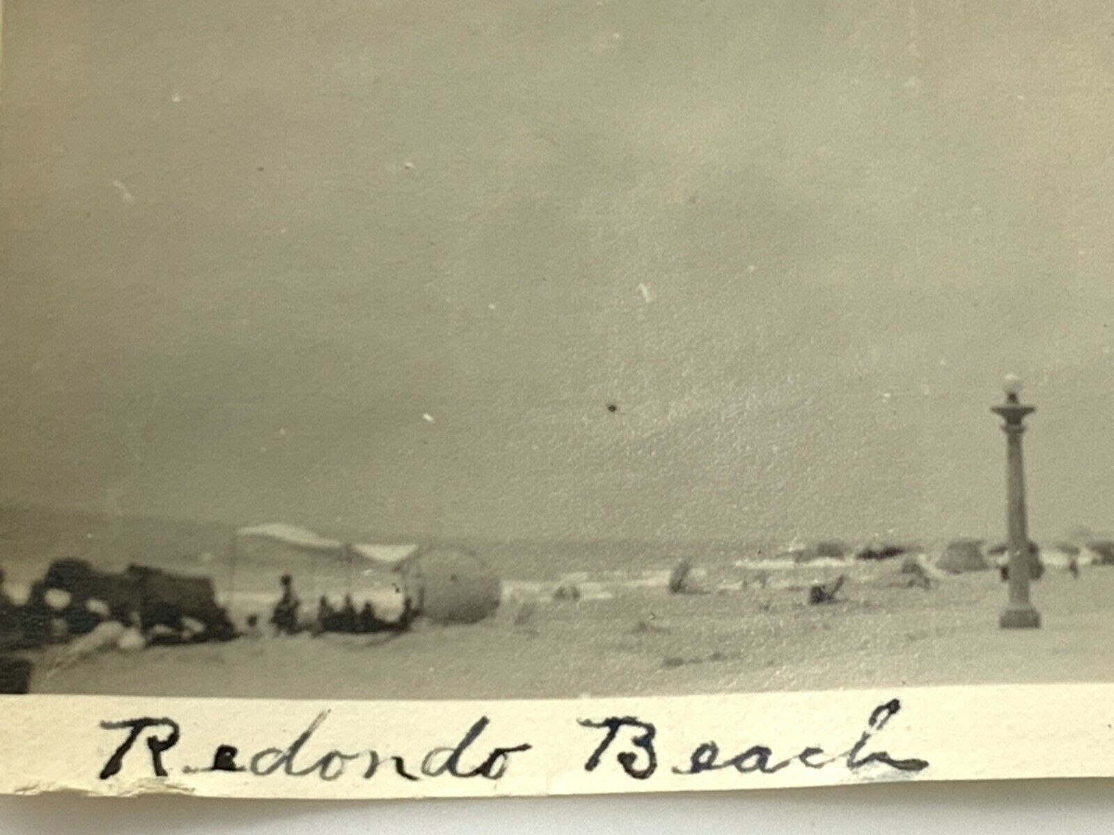 (AmJ) FOUND Photo Photograph Vintage Snapshot Early Redondo Beach Shore scene