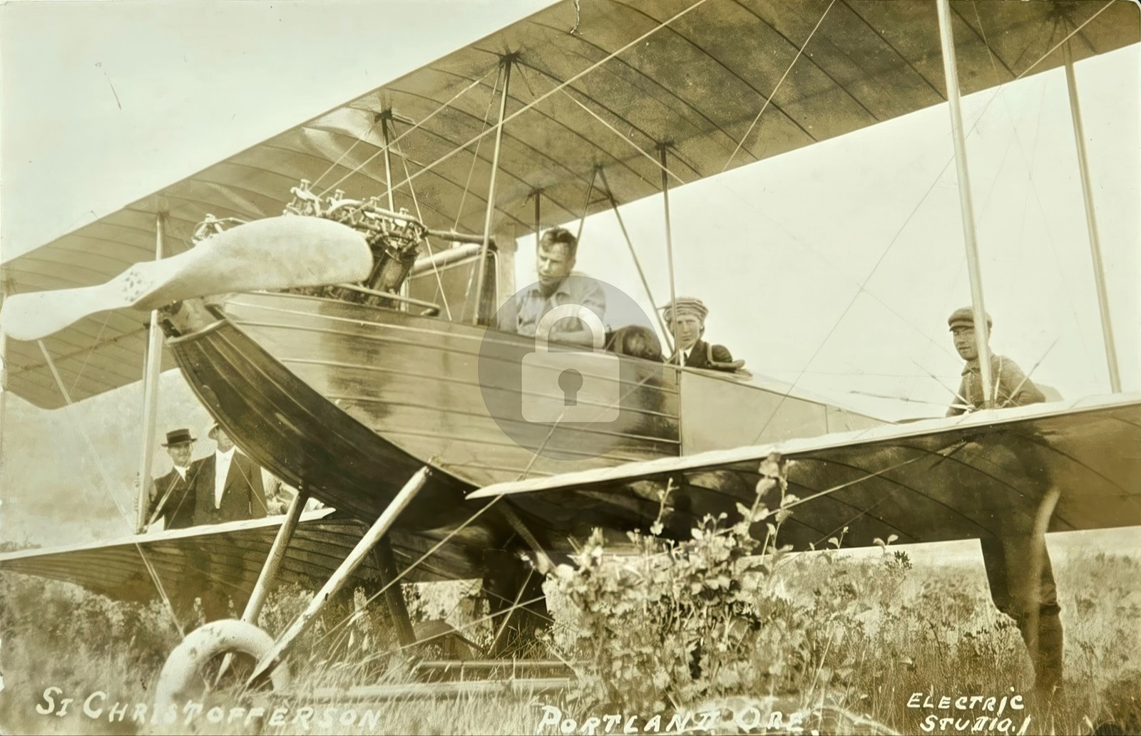 Aviator Silas Christofferson Portland OR Oregon c1909 RPPC Photo Postcard COPY