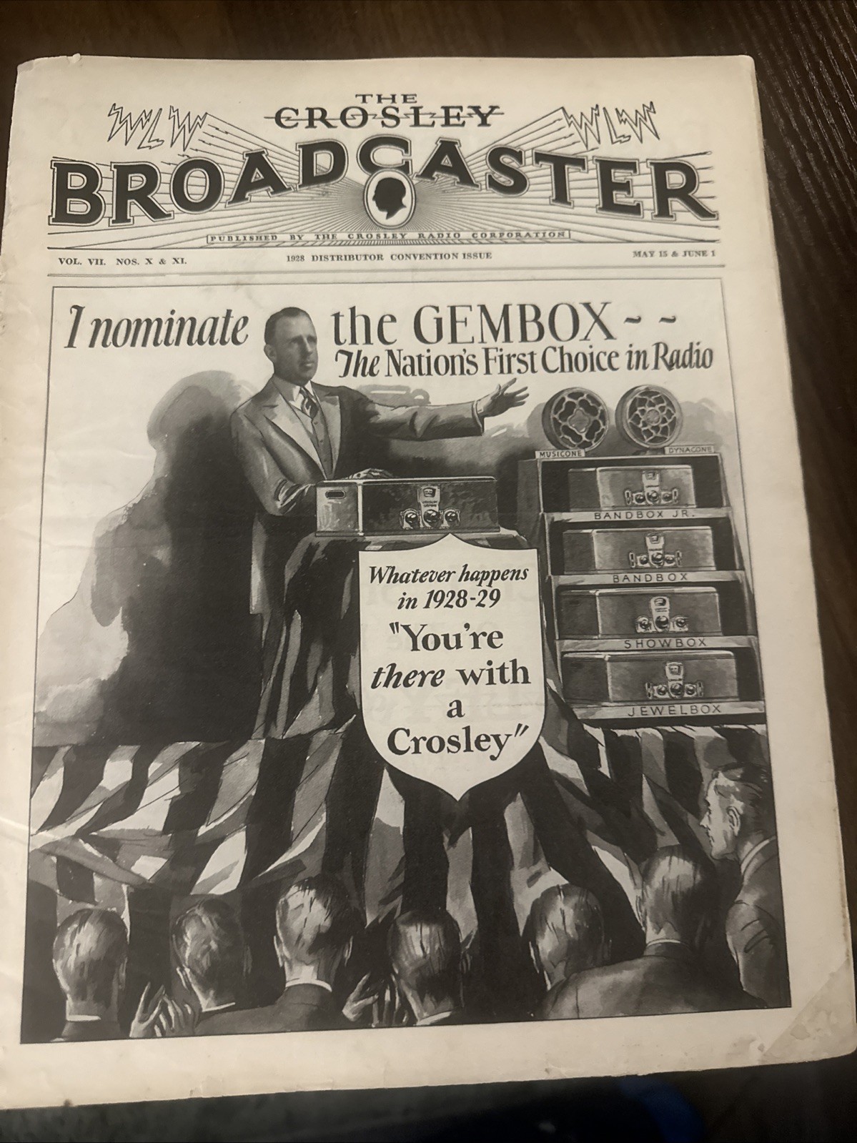 1928 May 15 June 1 The Crosley Broadcaster 32-page Radio Newsletter Gembox vtg