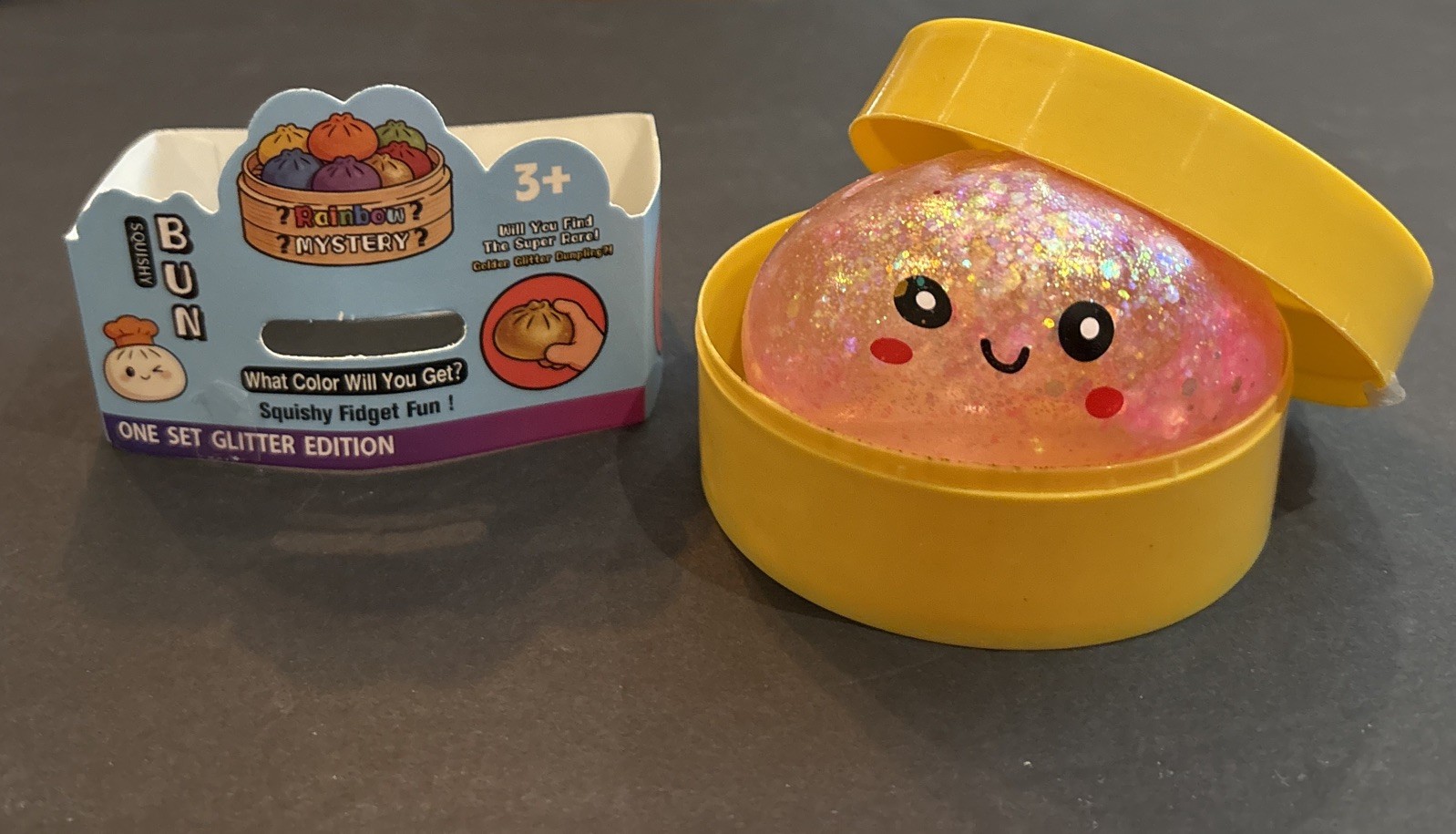 Rainbow Mystery Glitter Edition  PINK glitter squishy dumpling New Open