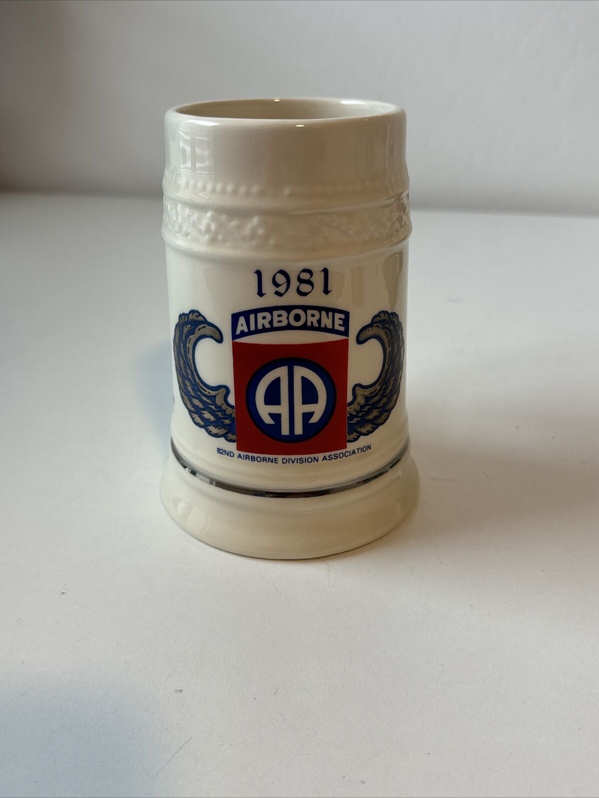 Vintage 1981 AA 82nd Airborne Division Heavy Ceramic Beer Mug 35th Convention