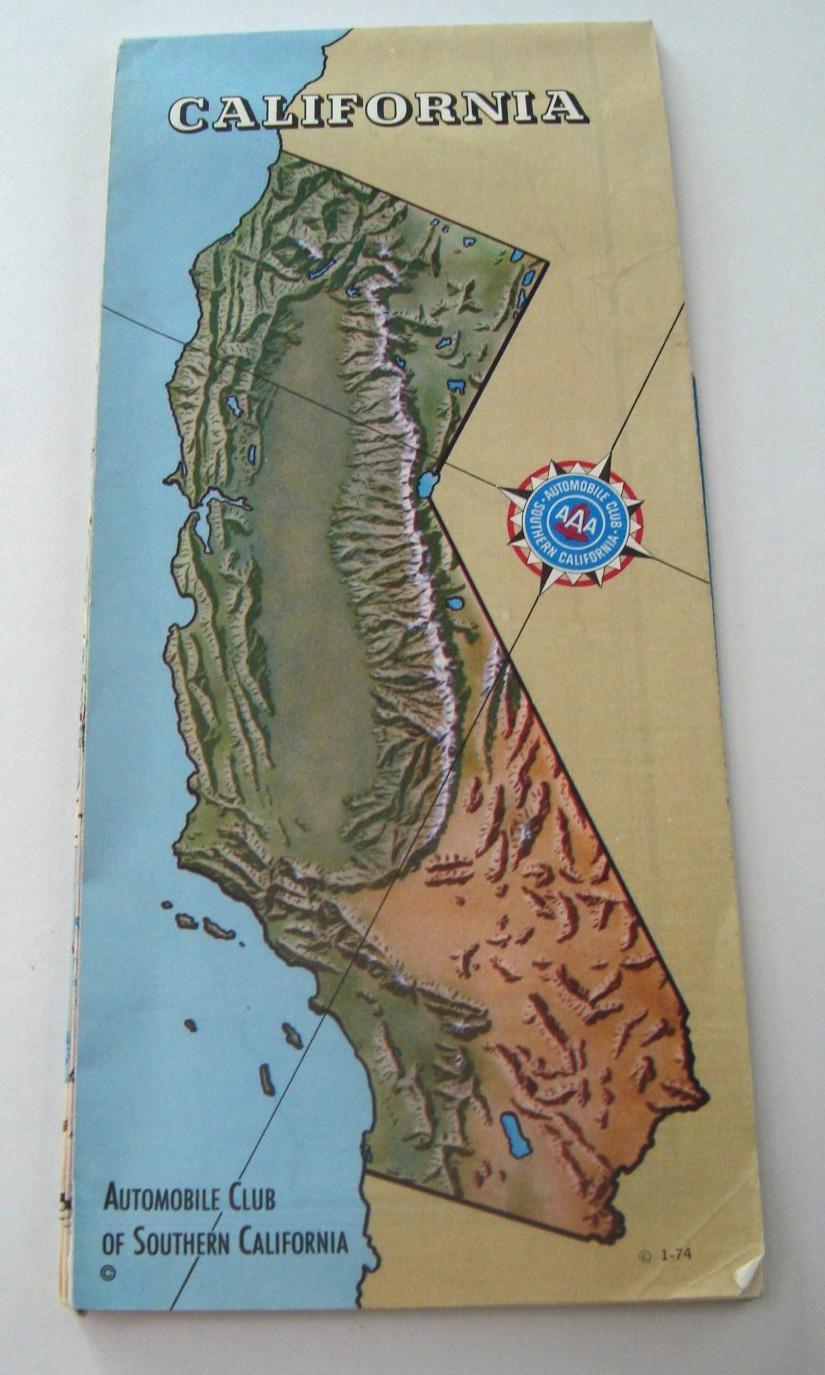 1974 CALIFORNIA AAA Highway Map
