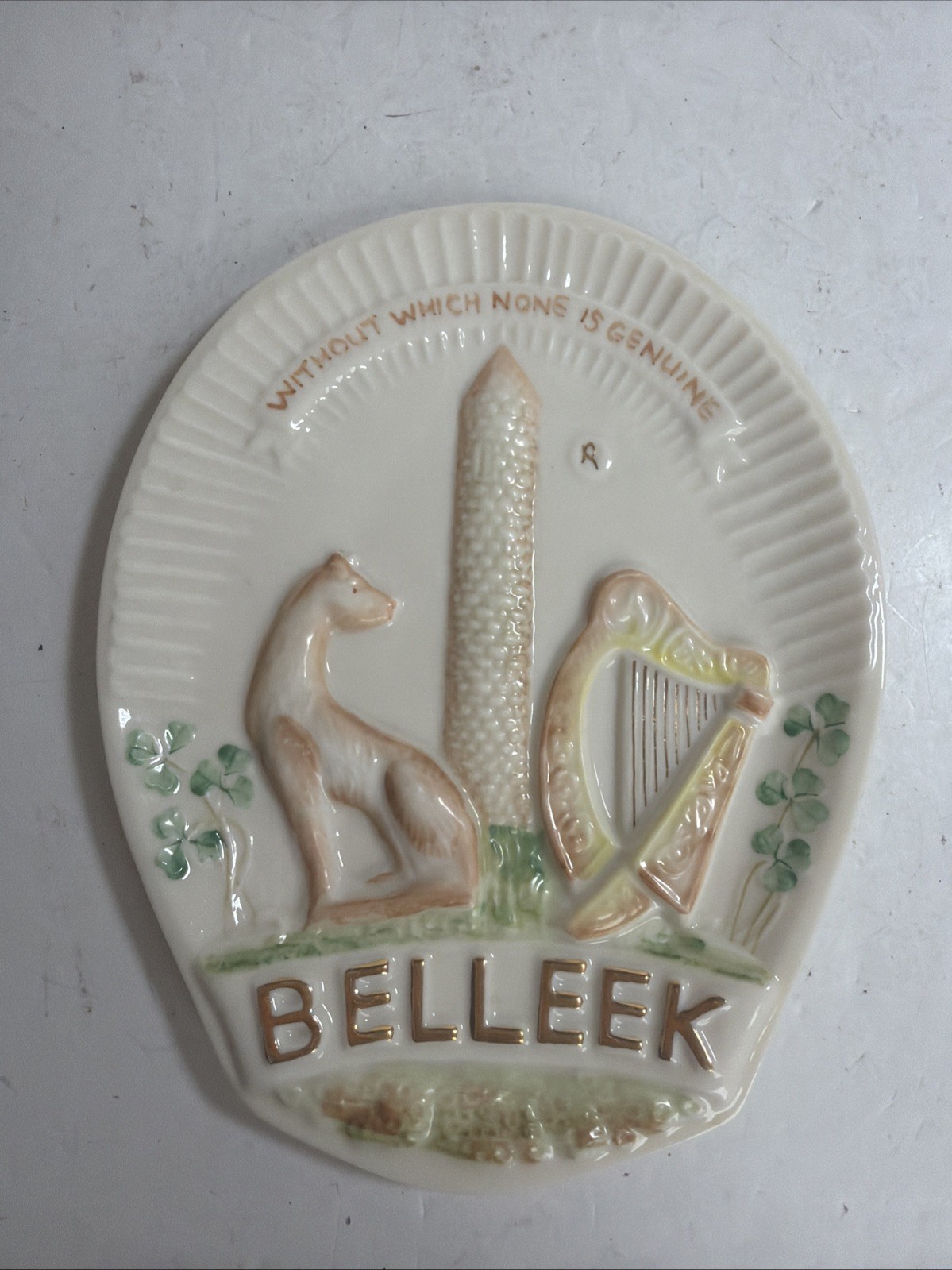 Vtg Belleek Collectors\' Society Plaque Issued to Members Only Made In Ireland Vtg Belleek Collectors\' Society Plaque Issued to Members Only Made In Ireland