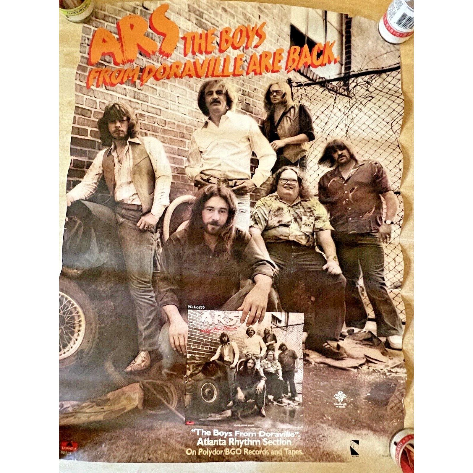 Vintage Atlanta Rhythm Section In Store Promo Poster The Boys Of Doraville 26X20