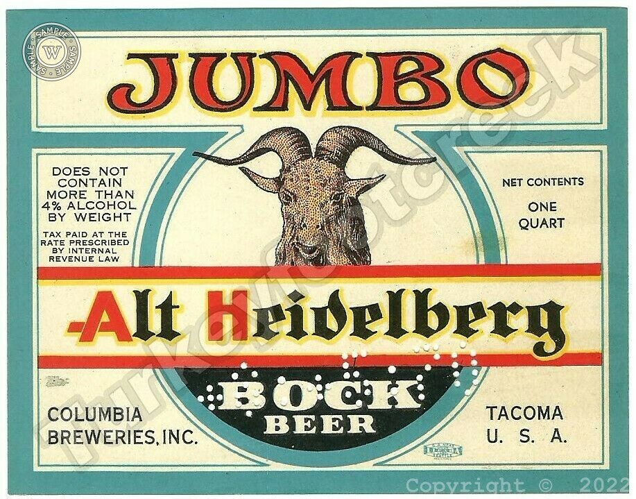 Alt Heidelberg Bock Beer Label 9\