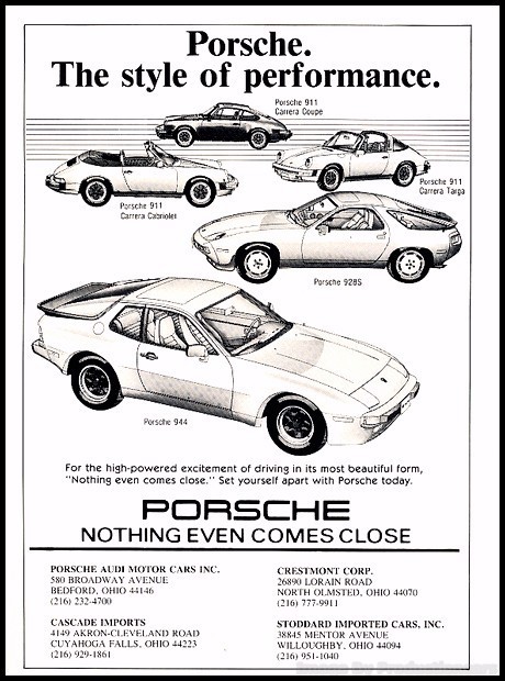 1985 Porsche 911 928 944 928S Vintage Advertisement Print Art Car Ad J371 1985 Porsche 911 928 944 928S Vintage Advertisement Print Art Car Ad J371