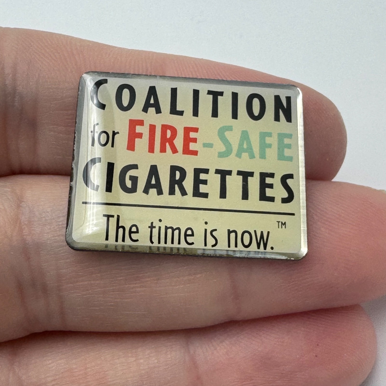 Vintage Coalition for Fire Safe Cigarettes Advocacy Lapel Pin Safety Campaign