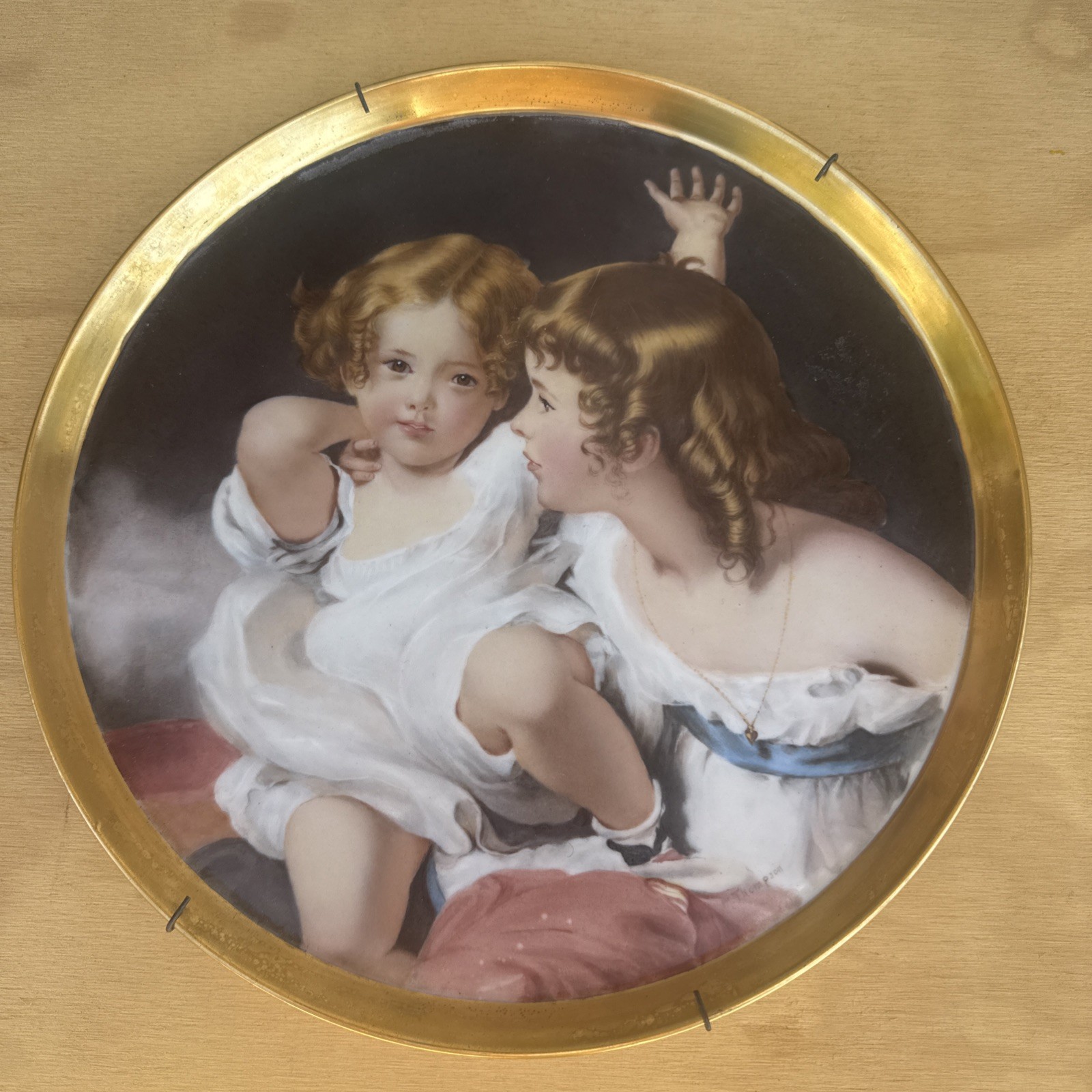 Sir Thomas Lawrence ‘The Calmady Children’ - 12”diameter, Hand Painted