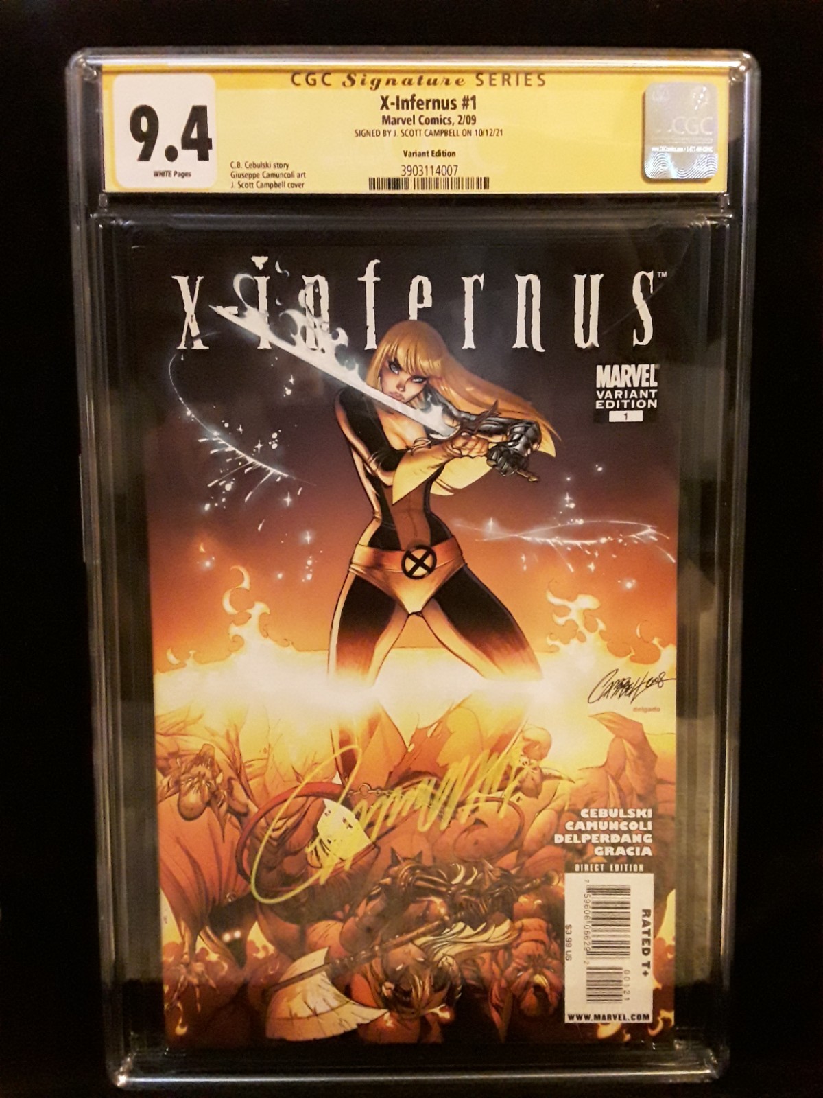 X-Infernus #1 1:50 J Scott Campbell Variant CGC 9.4 SS SIGNED NM Magik X-Men X-Infernus #1 1:50 J Scott Campbell Variant CGC 9.4 SS SIGNED NM Magik X-Men