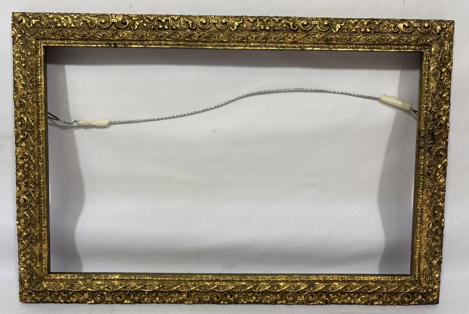 Antique Early 1900s Gold Gilt Gesso & Wood Frame Fits 11.5x7.25 Miniature Petite