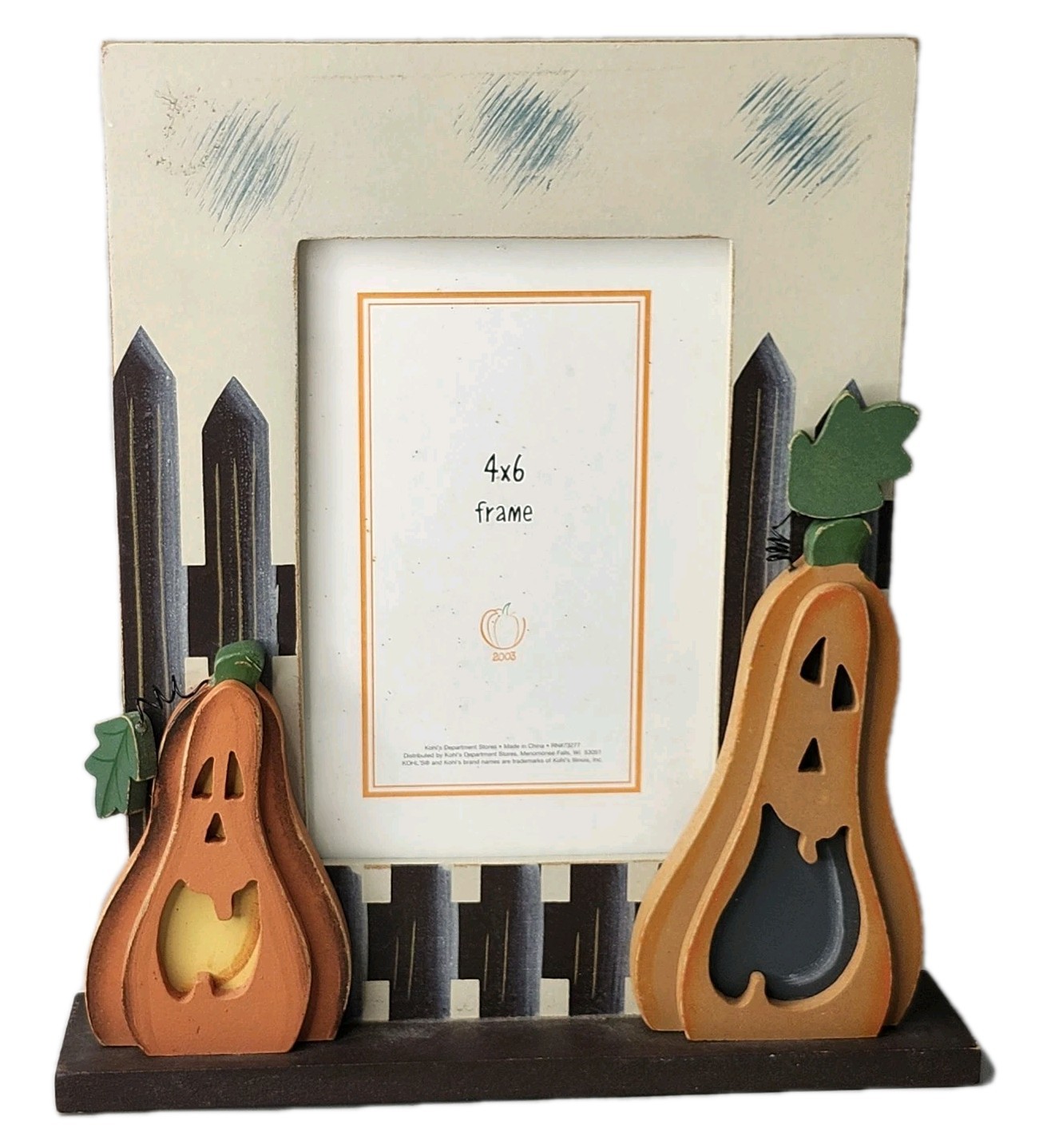 2003 Halloween 4x6 Photo Frame Jack-O Lantern Pumpkin Fall Autumn Season Decor