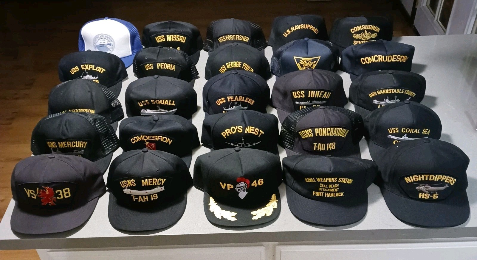 NEW Vintage US Navy 70s 80s 90s Snapback Hat Lot x25 USS USN VP CL CVA HS PORT