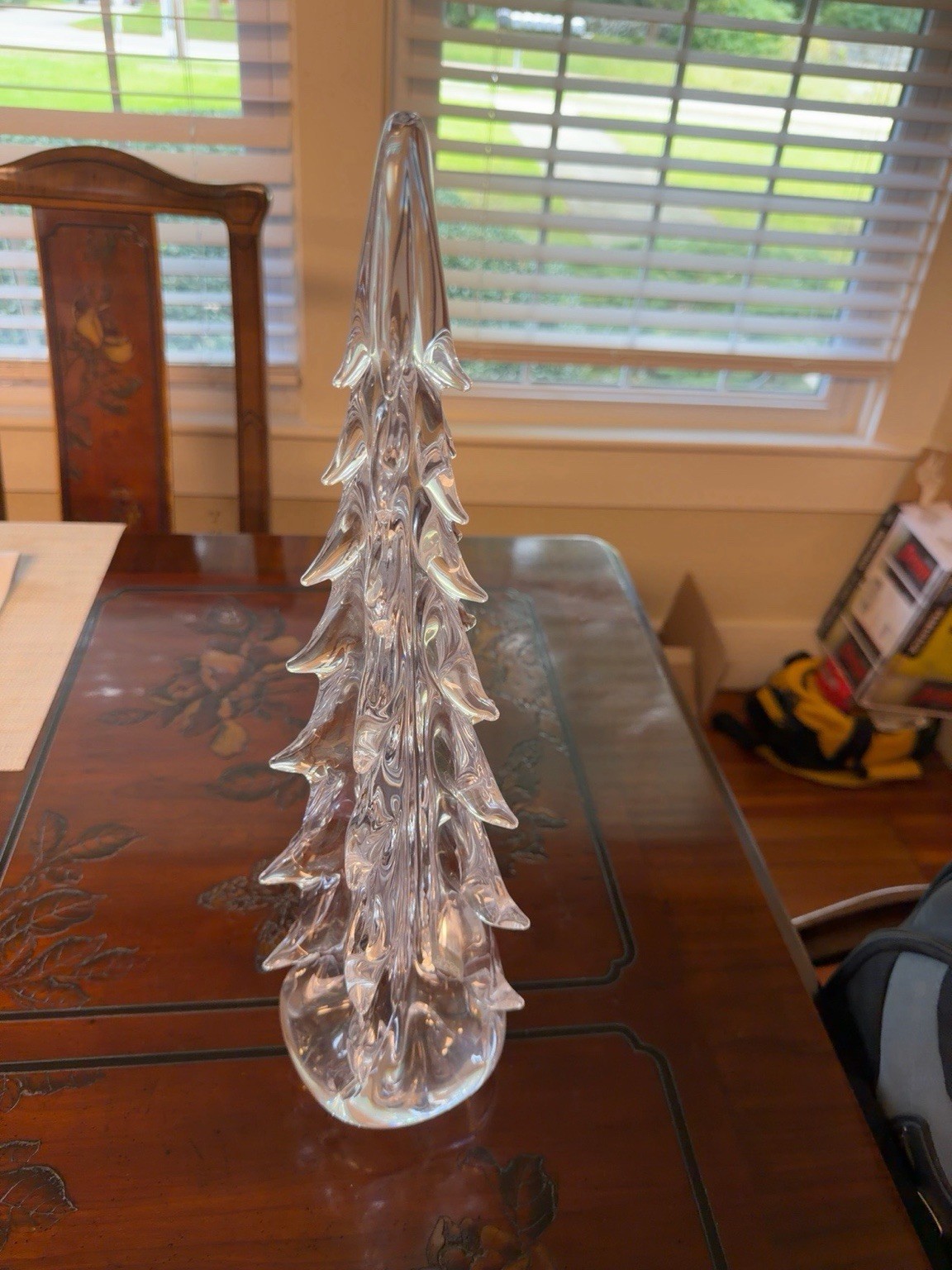 Simon Pearce Five-Sided Evergreen 18” Glass Tree #8744 w/ Original Box