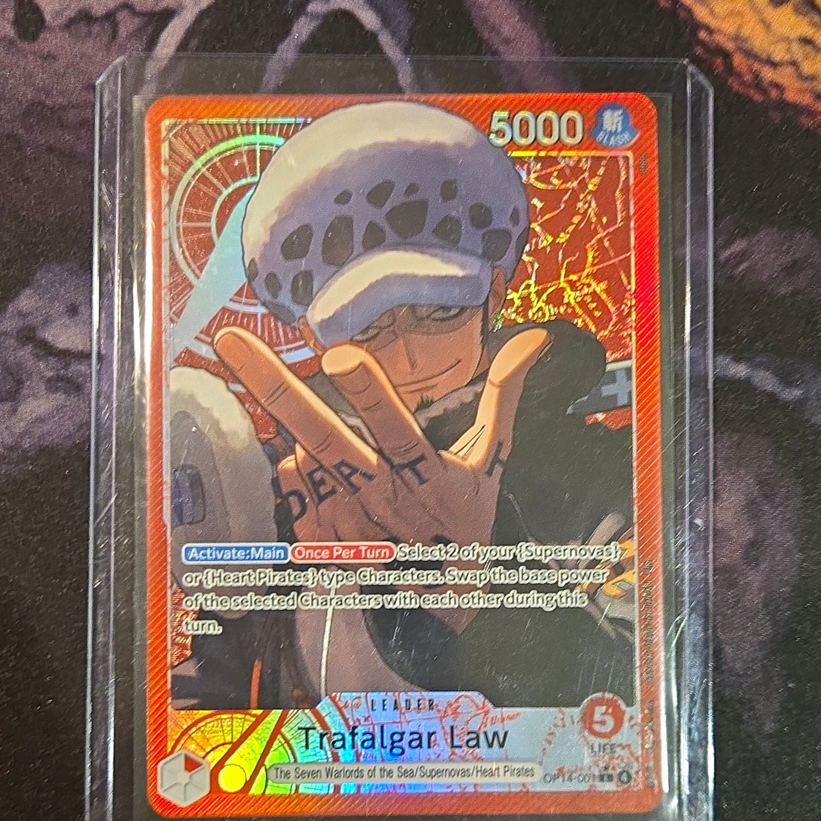 Bandai One Piece Card Game Trafalgar Law Leader OP10-001 English