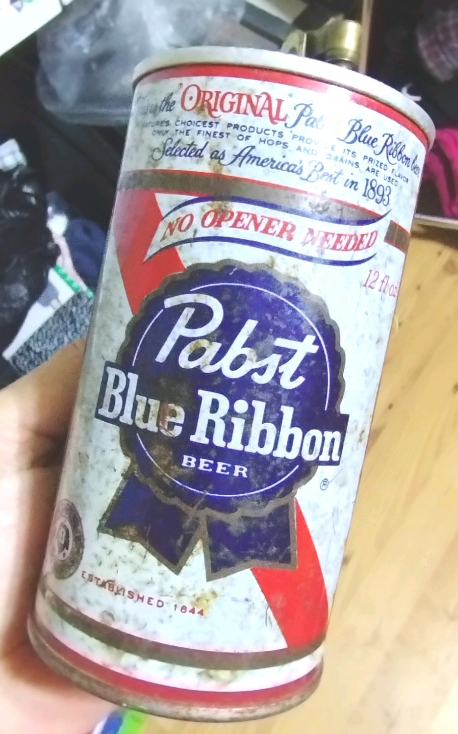 Rare VTG Pabst Blue Ribbon Jingle Table Lighter Can is 4.75 Rare VTG Pabst Blue Ribbon Jingle Table Lighter Can is 4.75