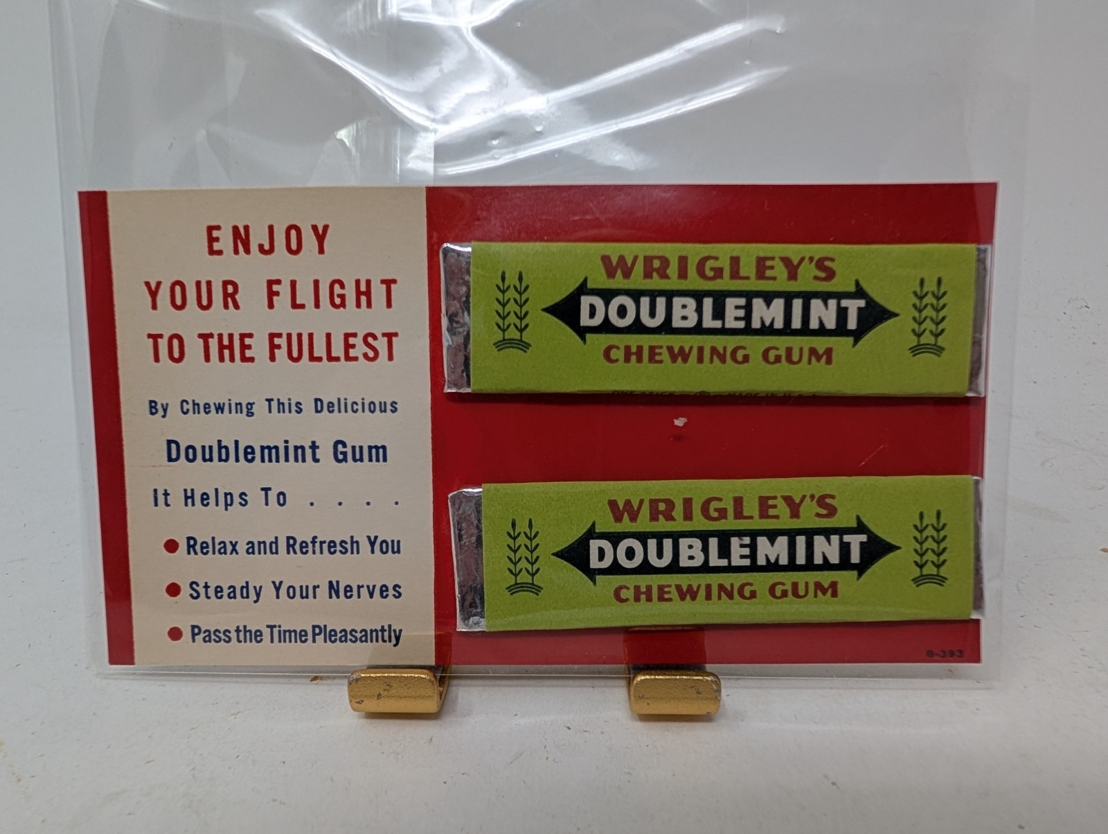 Vintage Wrigley\'s Doublemint Gum Airline Flight Advertising Sampler 2 Sticks B39