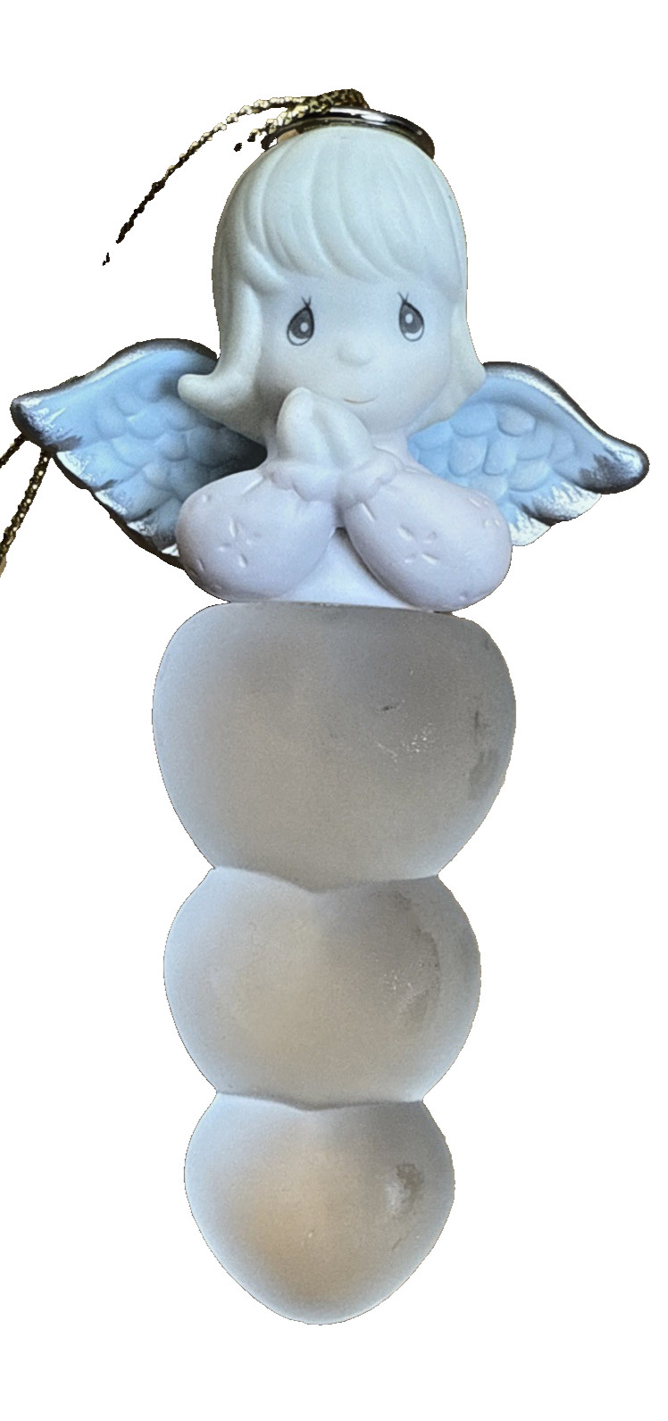 P16-Vtg Enesco Precious Moments Angel Icicle Christmas Tree Ornament Fig NIB