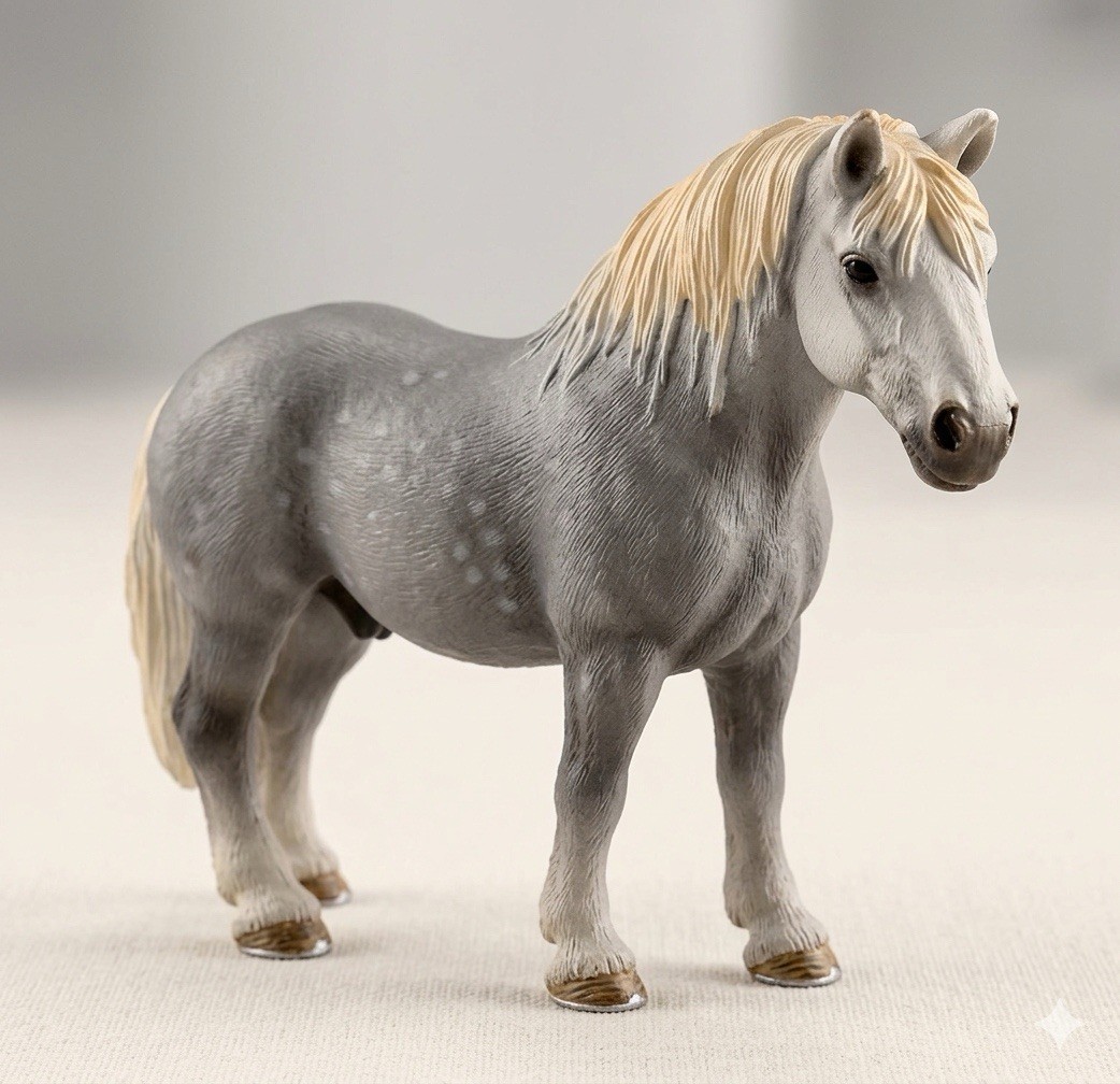 Schleich PERCHERON STALLION Dapple Grey Horse Figure 2006 Retired
