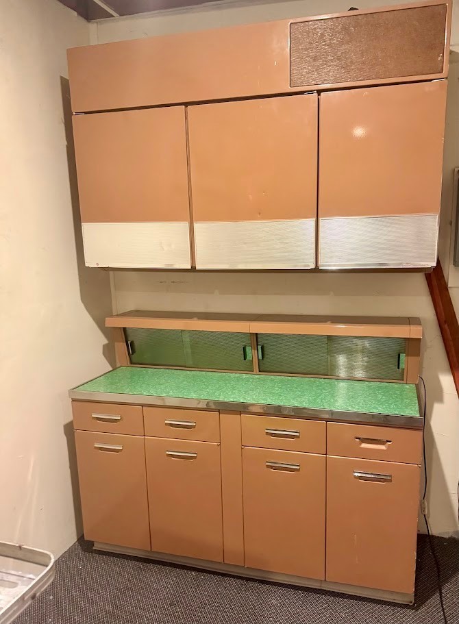Vintage Mid Century GE Wall Hanging Refrigerator + Storage Chests Lights & Power
