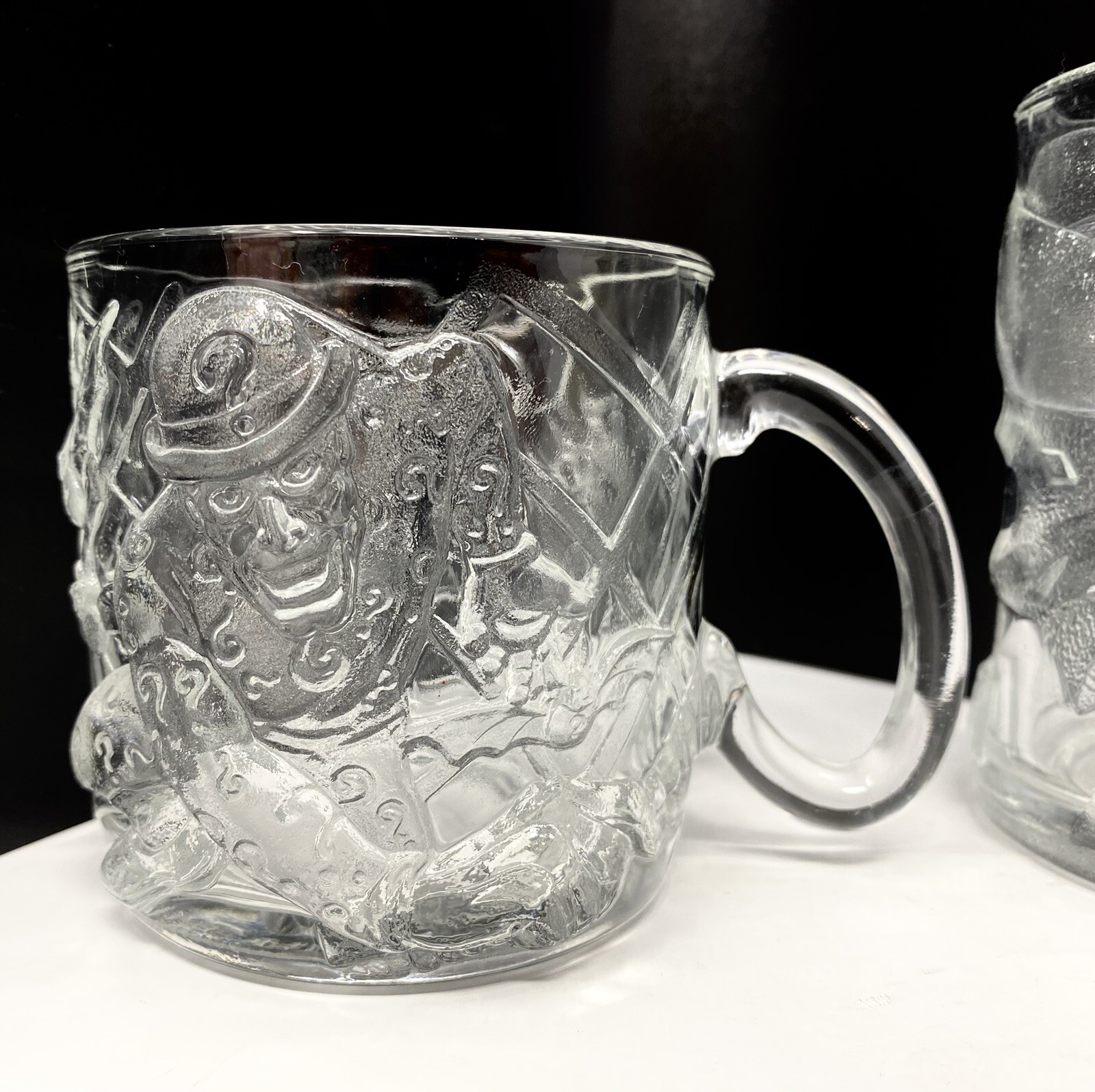 Batman Forever VTG Clear Mug with The Riddler\'s Image Mfg for McDonald\'s 1995