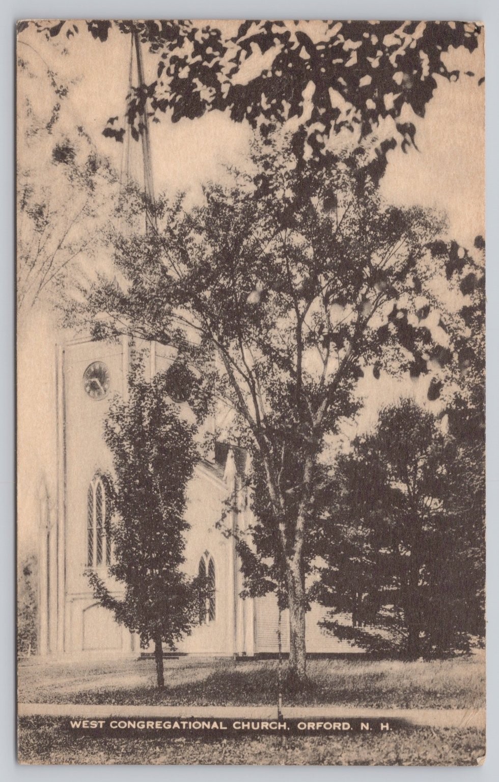 West Congregational Church Orford NH Postcard 1908 Bisbee Press