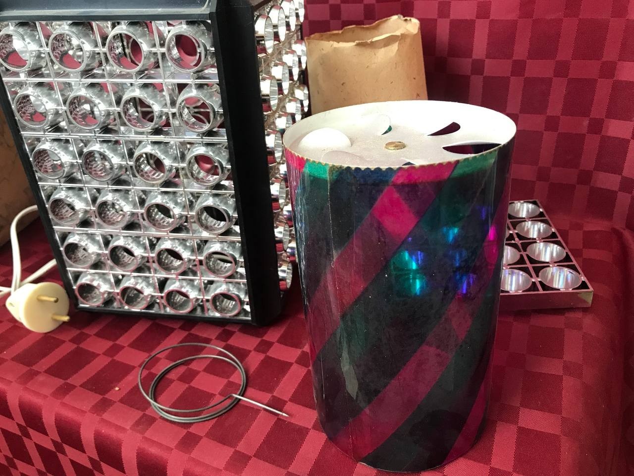 NEW Vintage USSR Retro Coloured Disco Night Lamp Rainbow Rotating Space Age