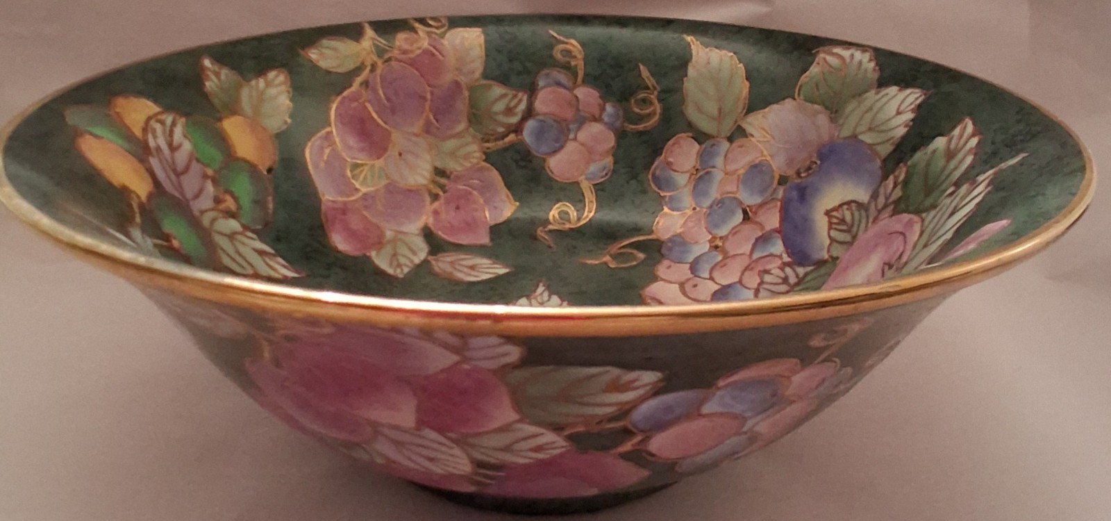 Andrea by Sadek~Green~Pink&Blue&Gold Grapes&Vines~Hand Painted~10\