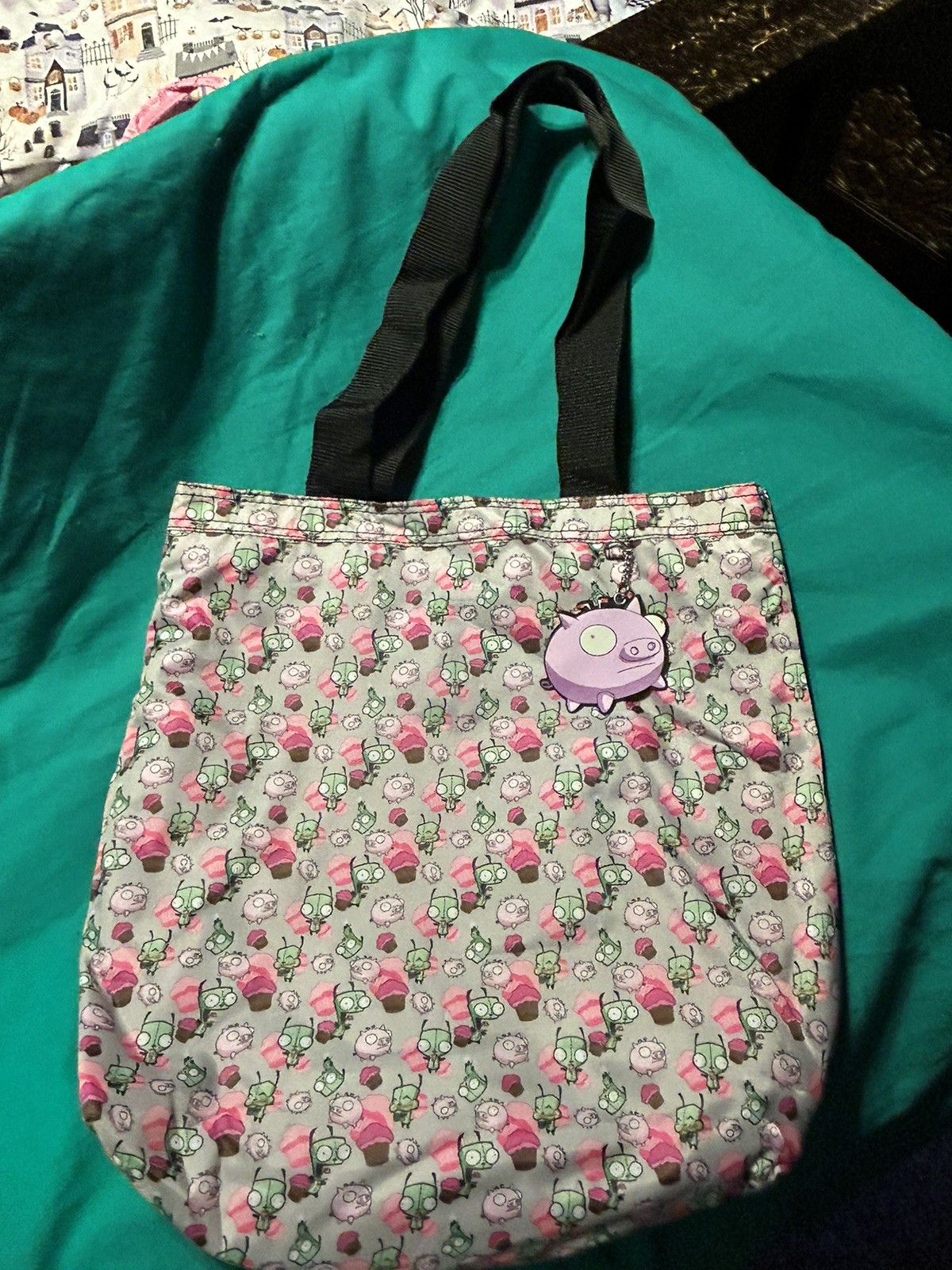 Invader Zim Gir Pig Accessory Network Tote Bag Pink Cupcake Print Nickelodeon Invader Zim Gir Pig Accessory Network Tote Bag Pink Cupcake Print Nickelodeon